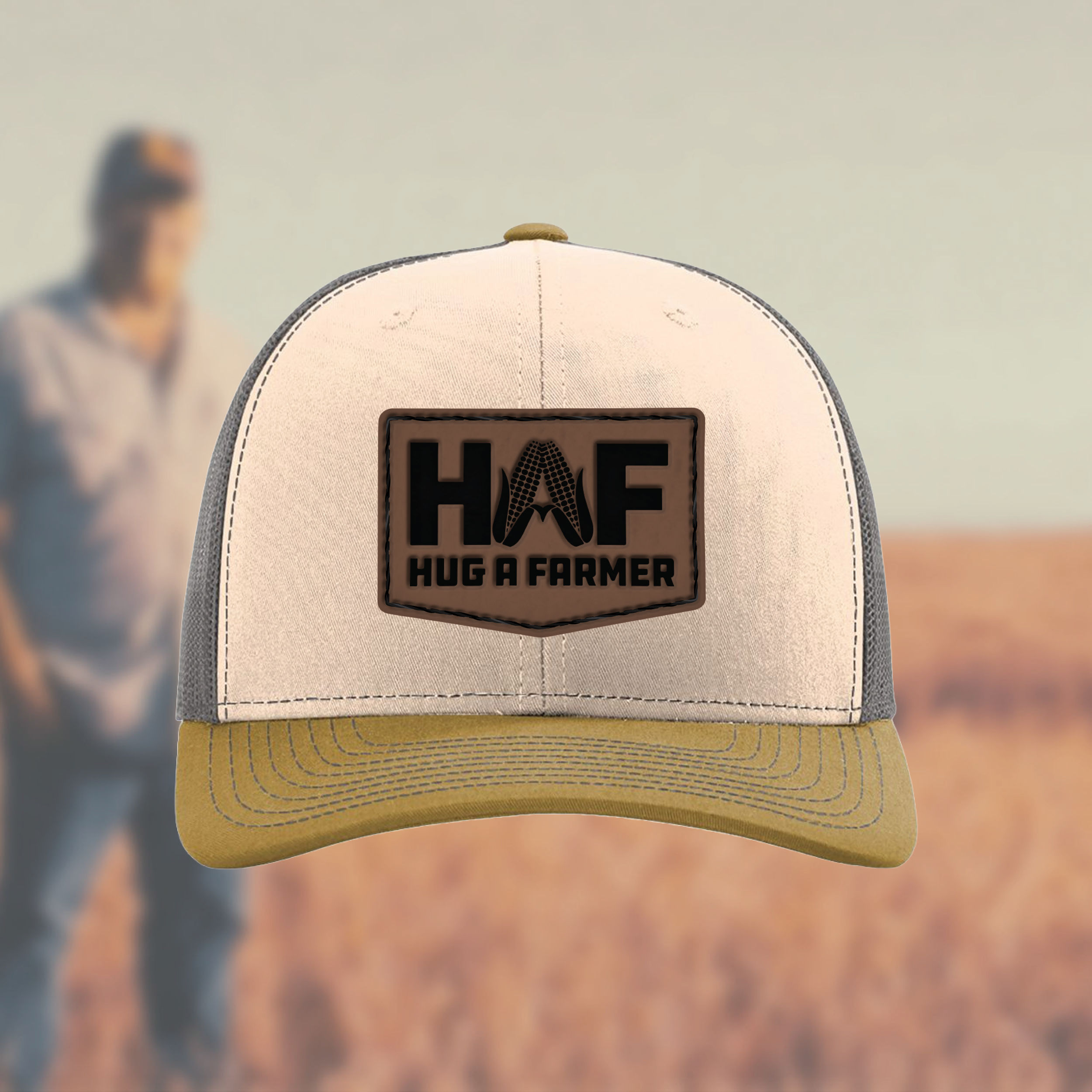 HAF Leather Patch Beige Cap