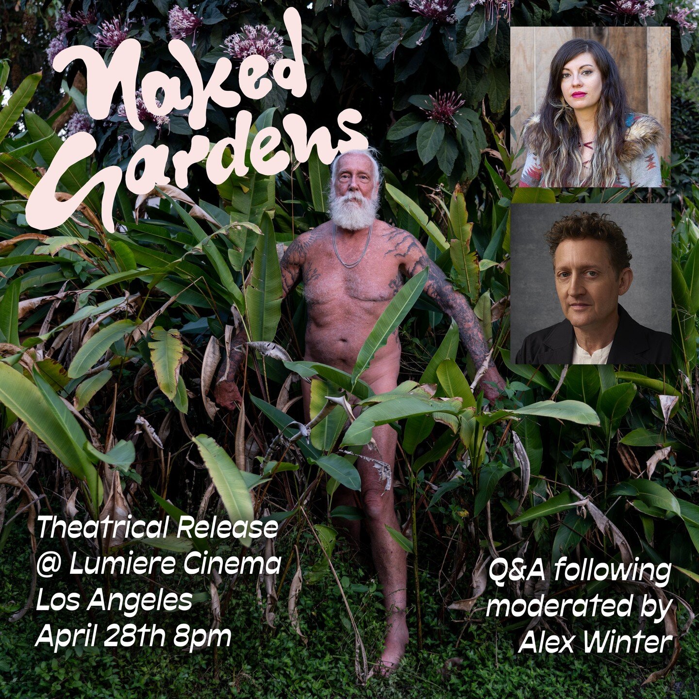 We're kickstarting the Naked Gardens theater run at the @lumierecinemala in Los Angeles with special guests at our first two screenings. On Friday 4/28 at 8pm, join us for a post screening discussion with director Ivete Lucas and most talented filmma