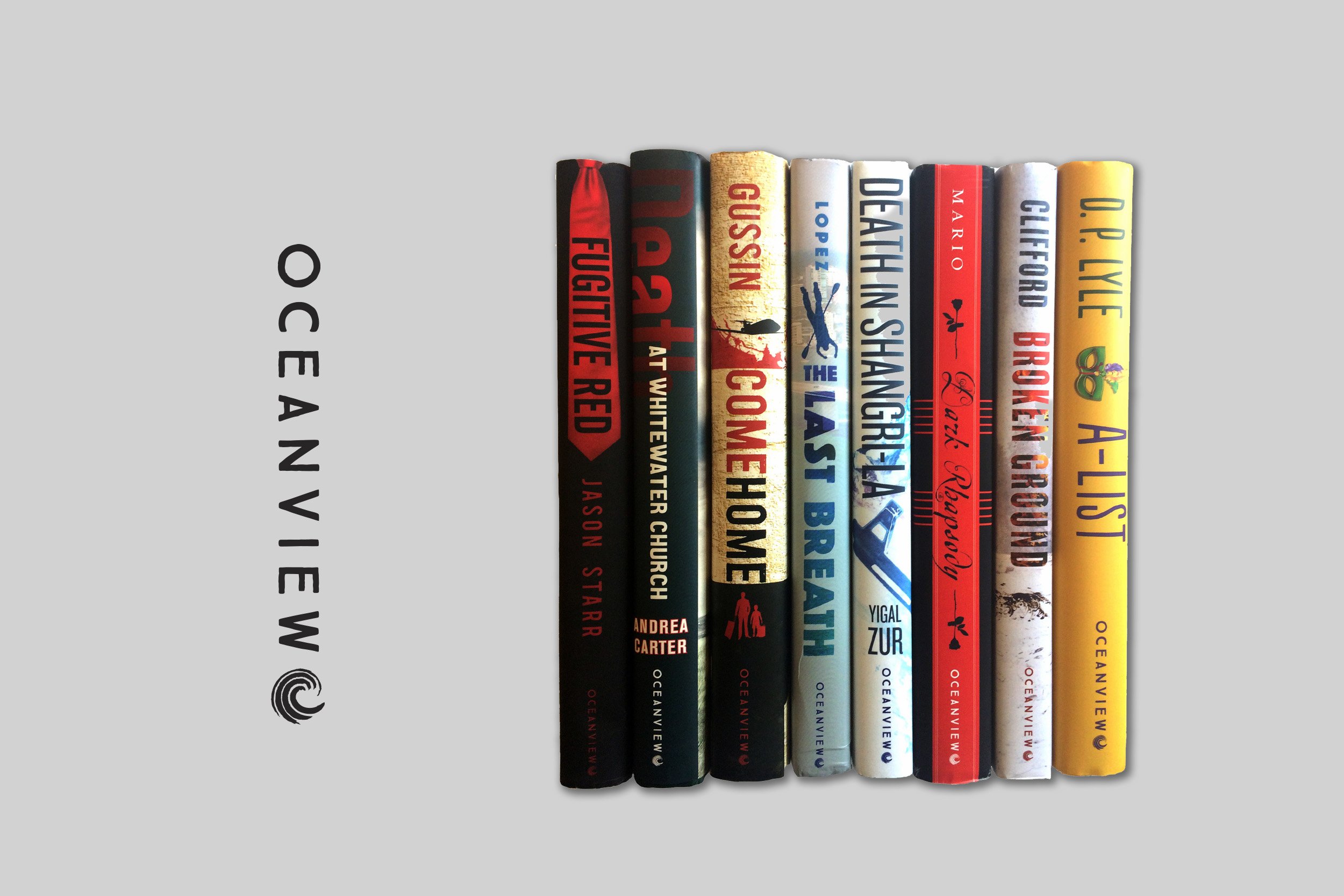 Oceanview Publishing | vertical design for book spines