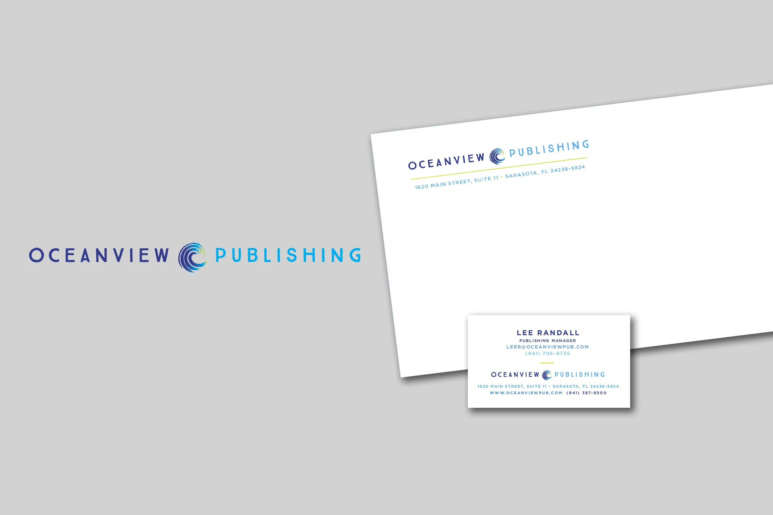 Oceanview Publishing | smaller size identity + stationery