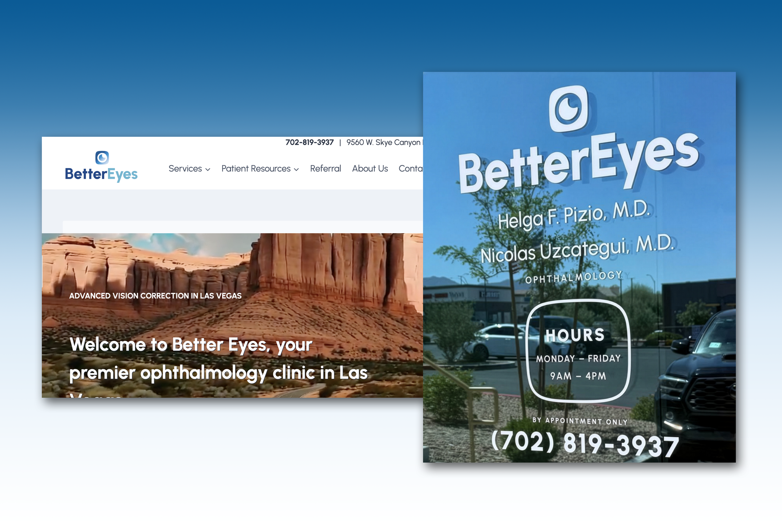 BetterEyes | website and door signage