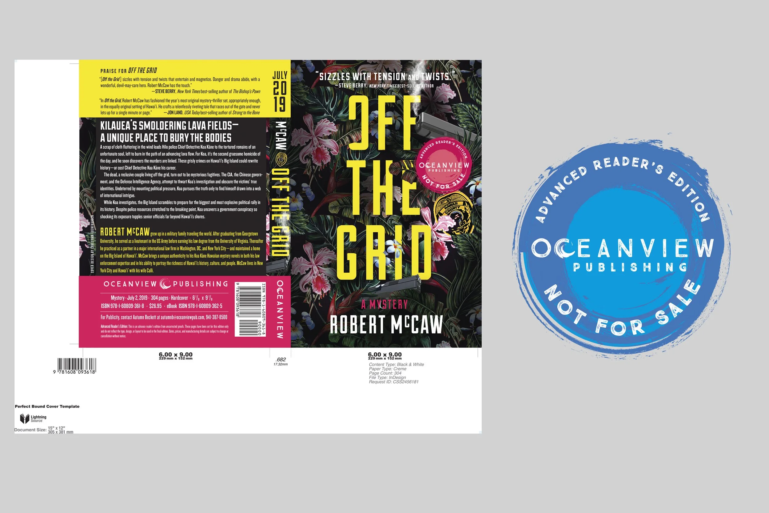 Oceanview Publishing | new design for Advance Reading Copy badge for galleys