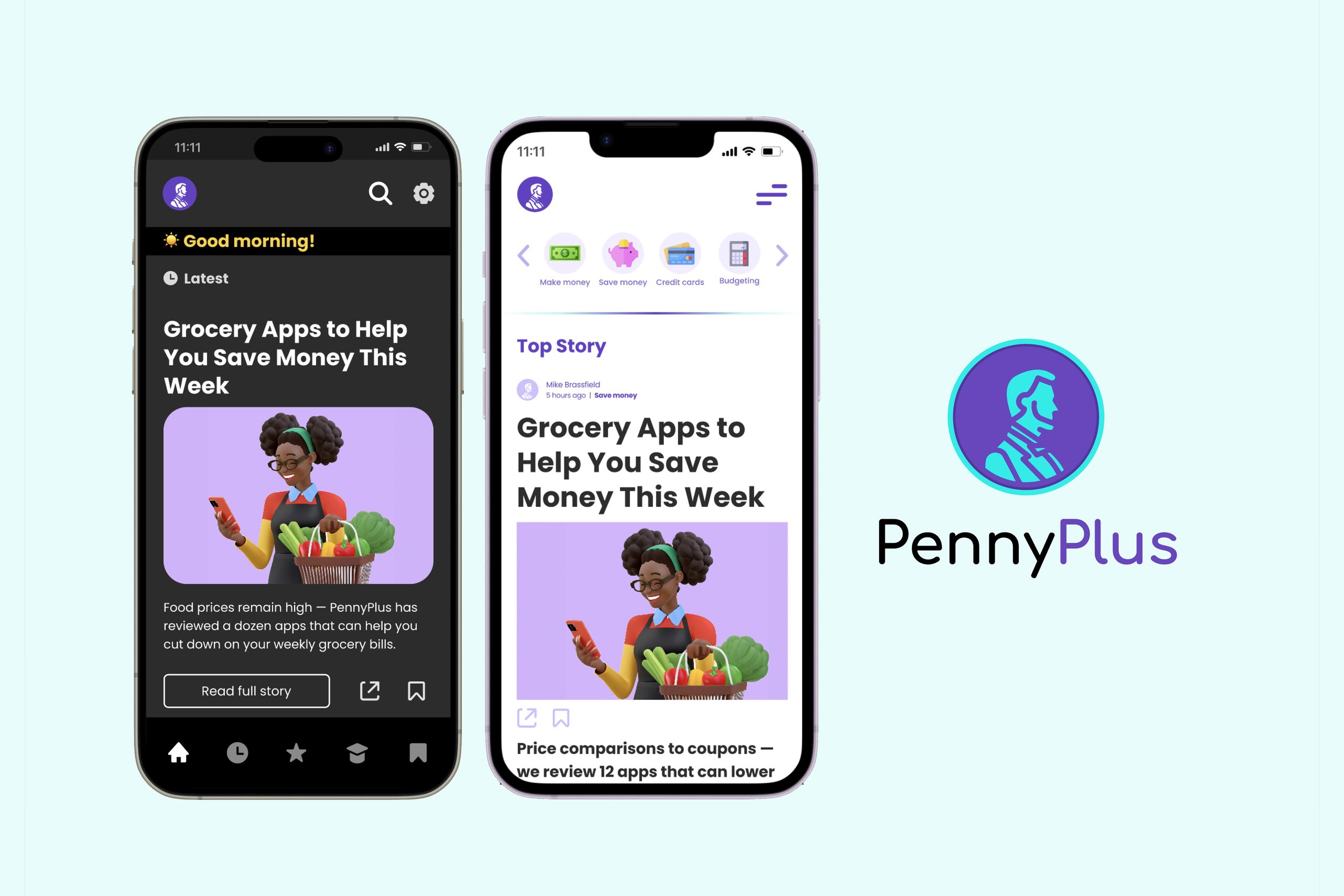 PennyPlus — a branding refresh and website/app redesign for a financial press