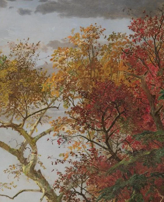 Jasper Francis Cropsey, detail of Autumn - On the Hudson River 🍂