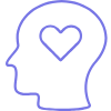 Outline of a human head with a heart inside