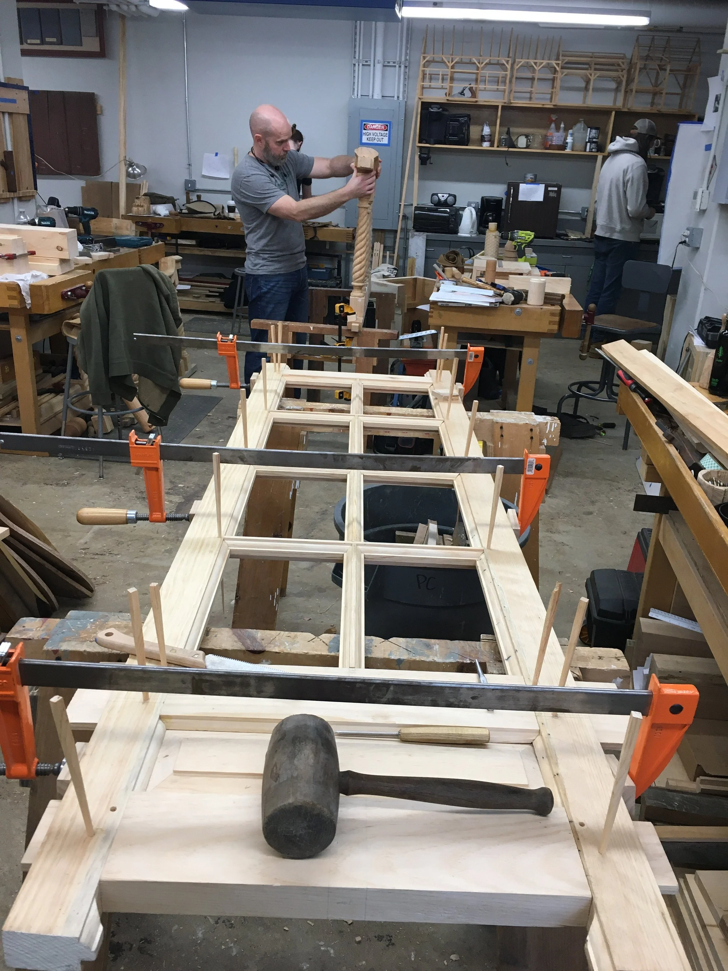 French Door, pinned, hand cut joinery - eastern white pine 