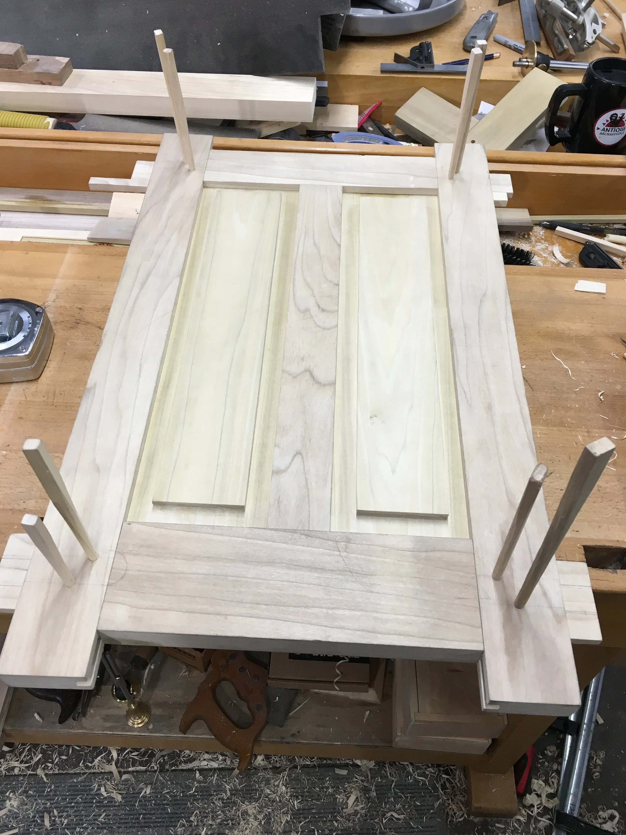 Hand cut baby door, pinned - poplar 