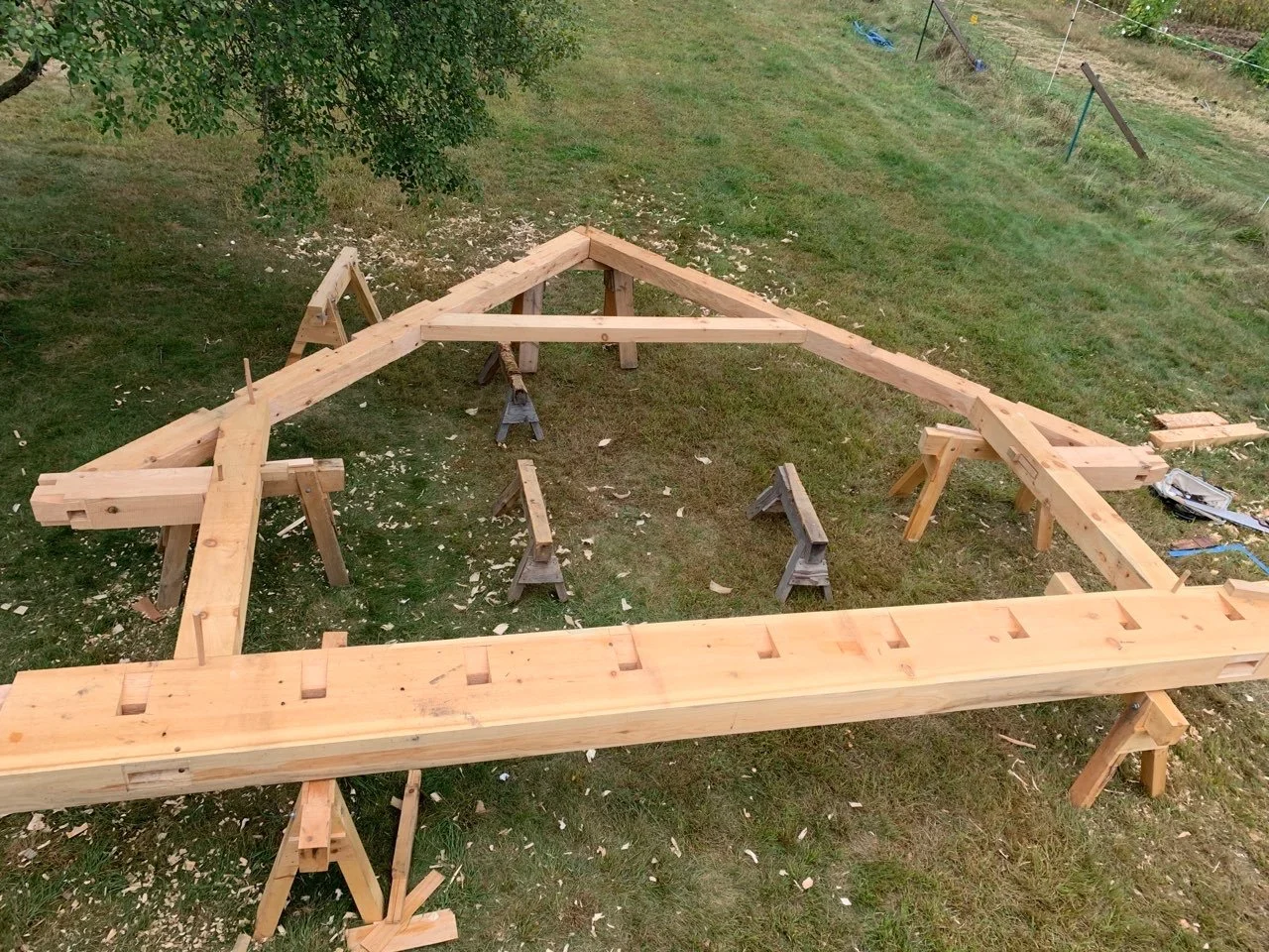 Eastern White Pine Truss with mega summer beam 