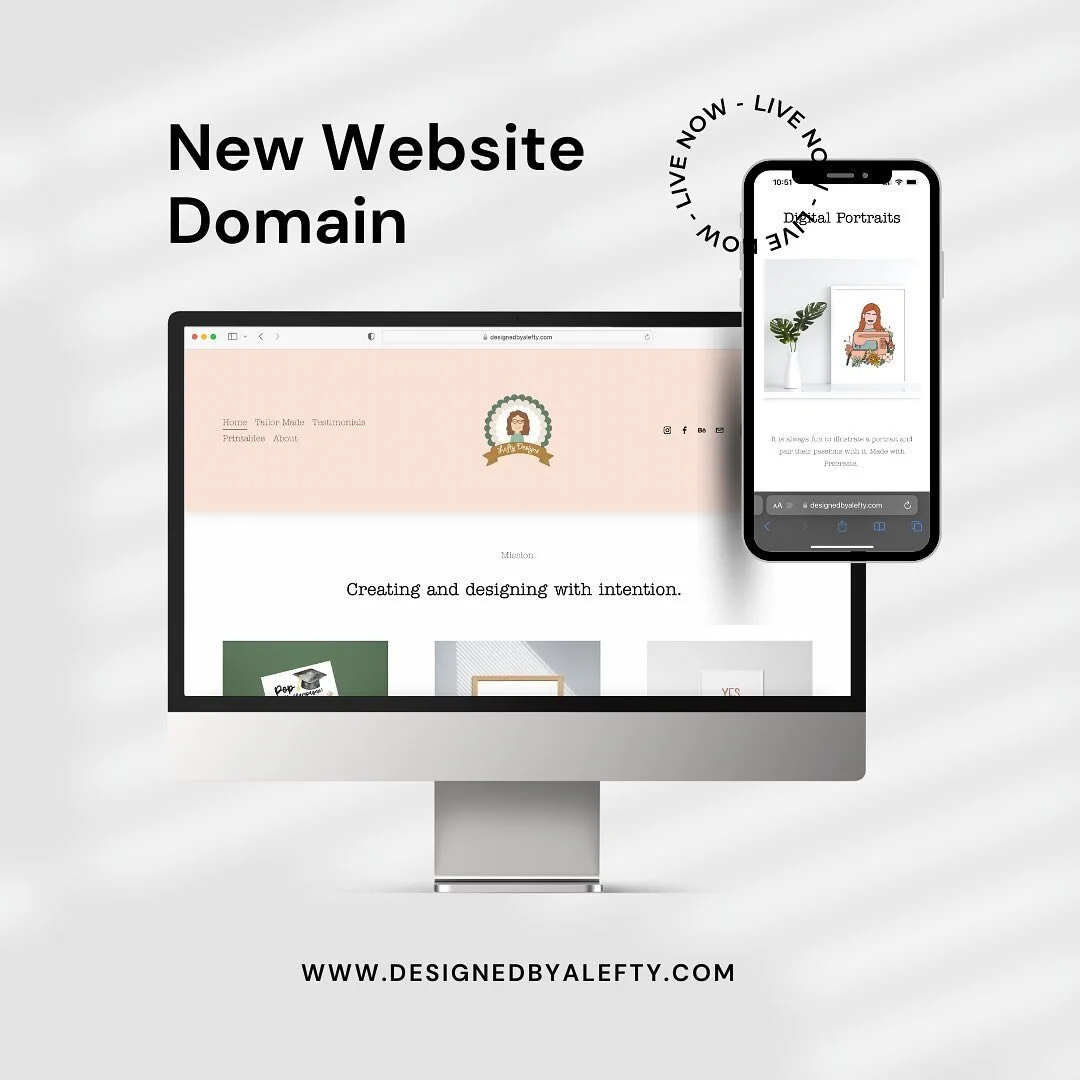 I&rsquo;m slowly (but surely😅) updating my portfolio website. I now have a new domain and am excited for all the growth and changes coming to Lefty Designs! Jesus is faithful!✨