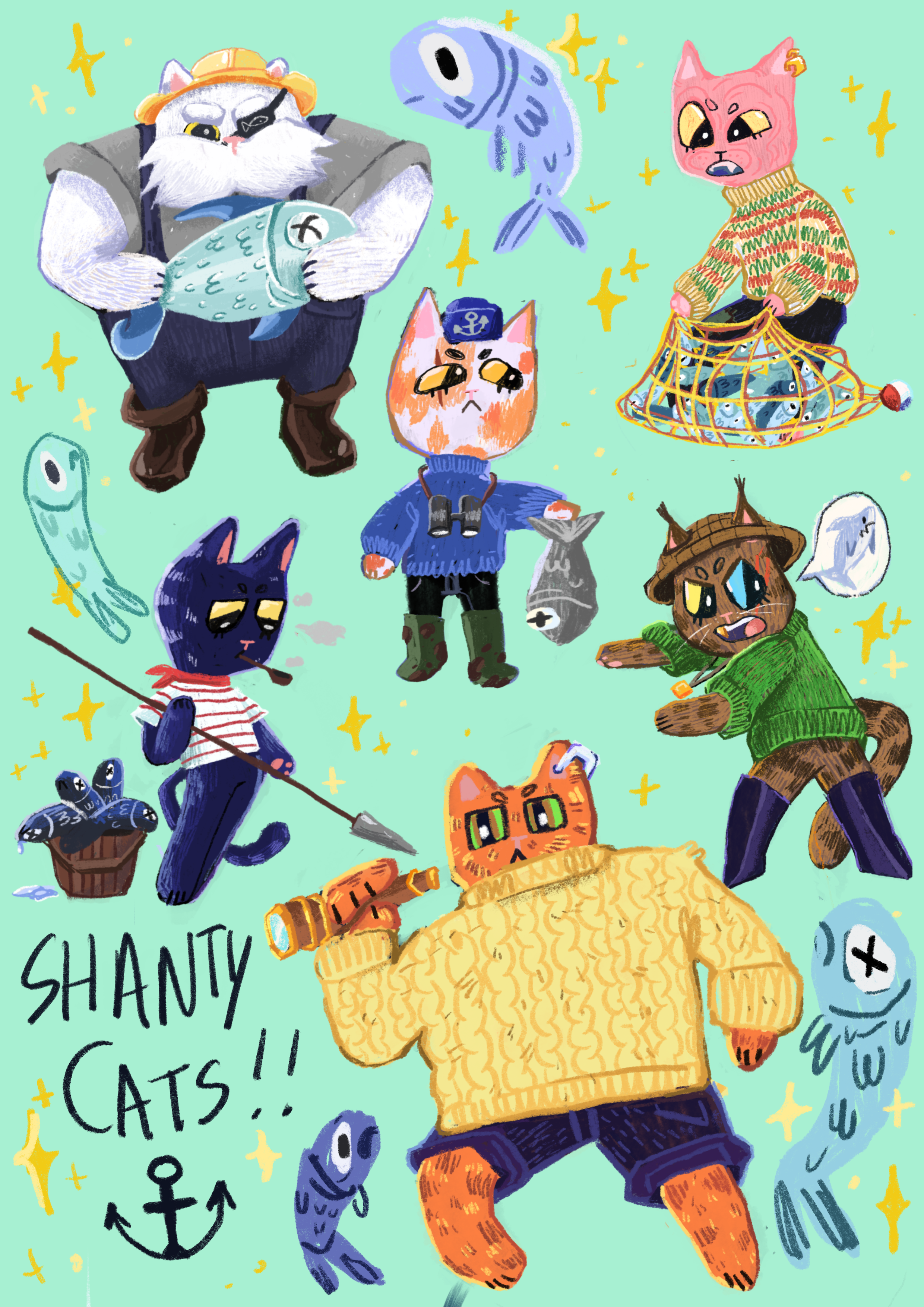 Cat designs for a short film