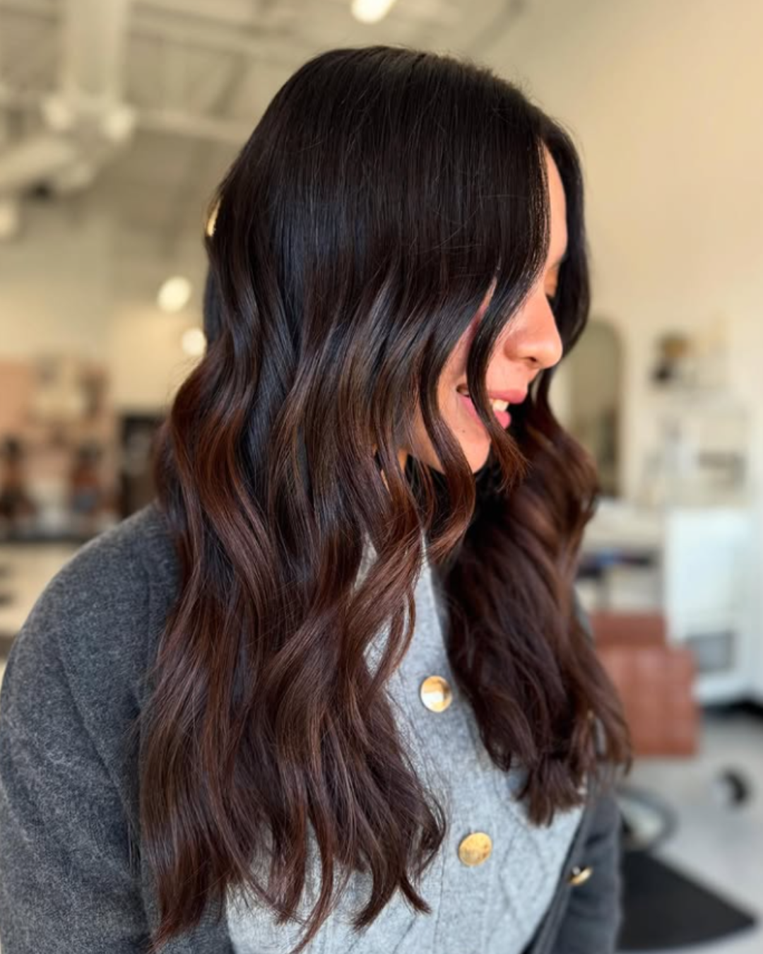 Rich Espresso Brunette Balayage by Zoe