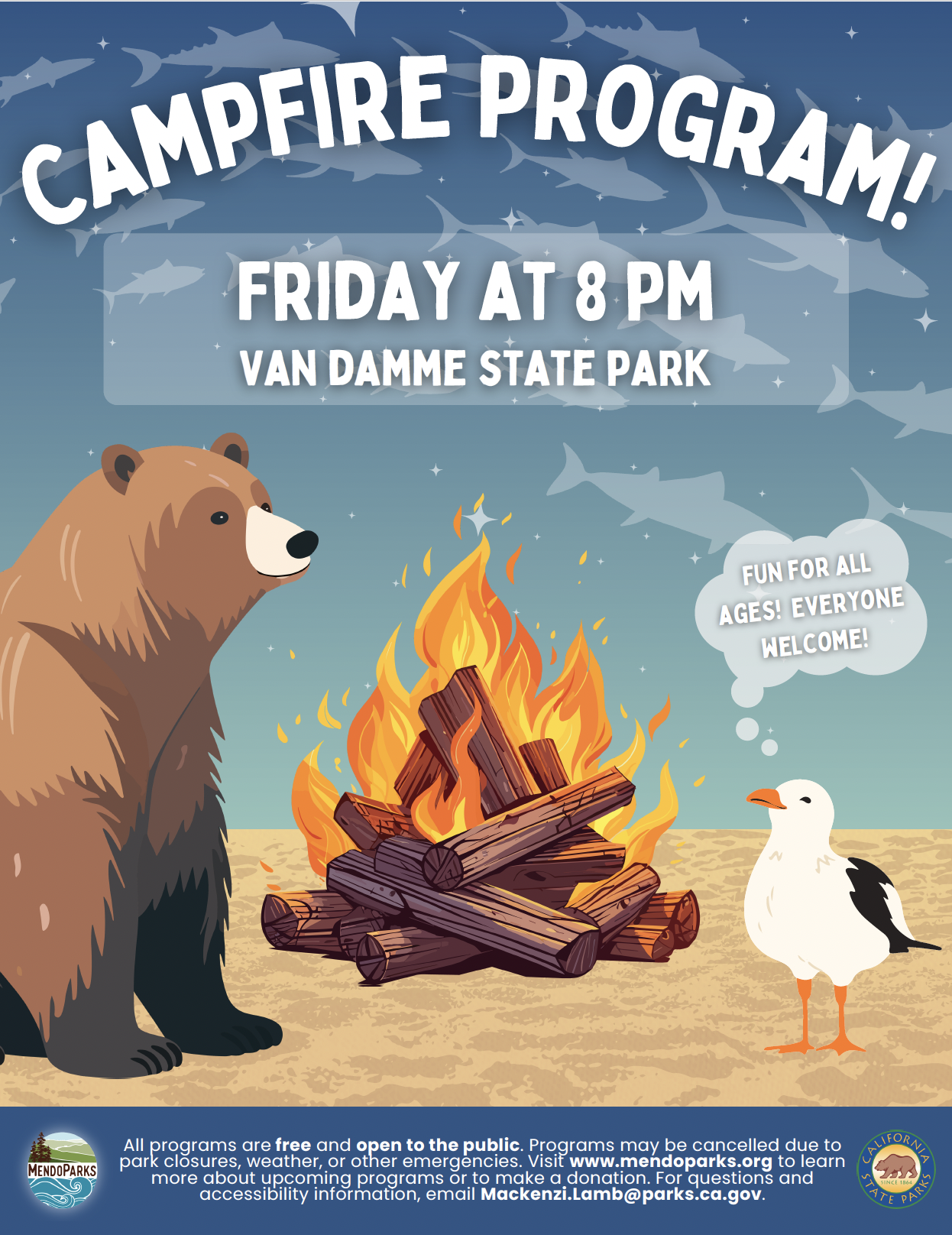 Van Damme Campfire Program Flyer