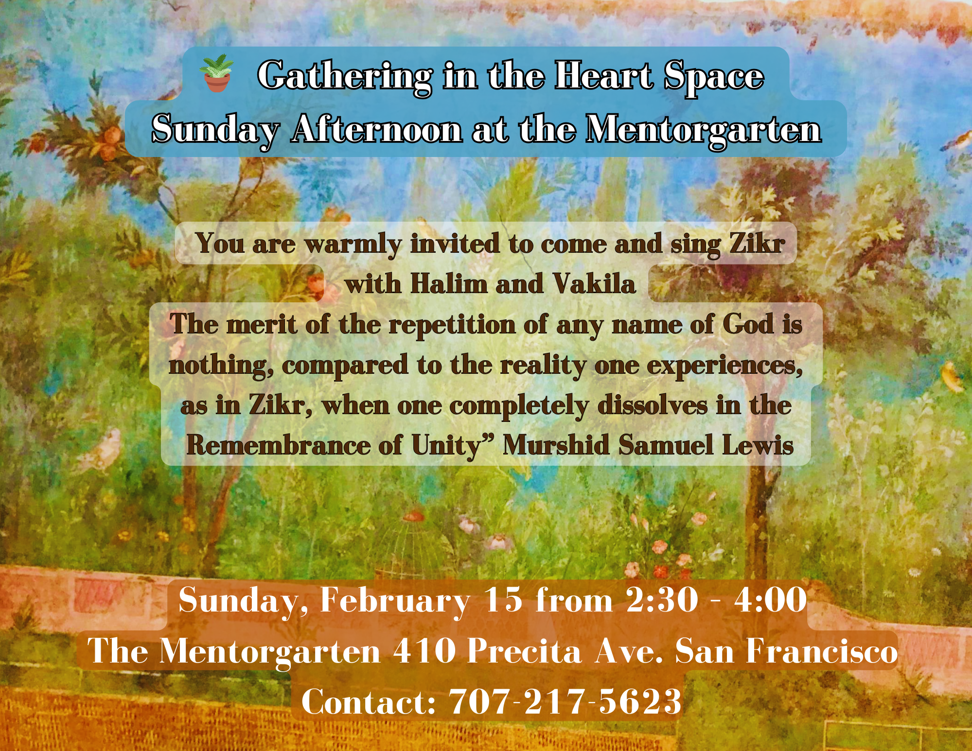 🪴 Gathering in the Heart Space Sunday Afternoon at the Mentorgarten