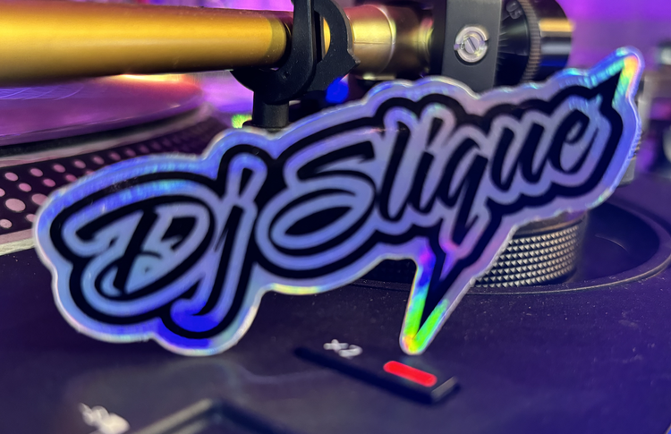 Dj Slique Holographic T-Shirt Logo Slicker