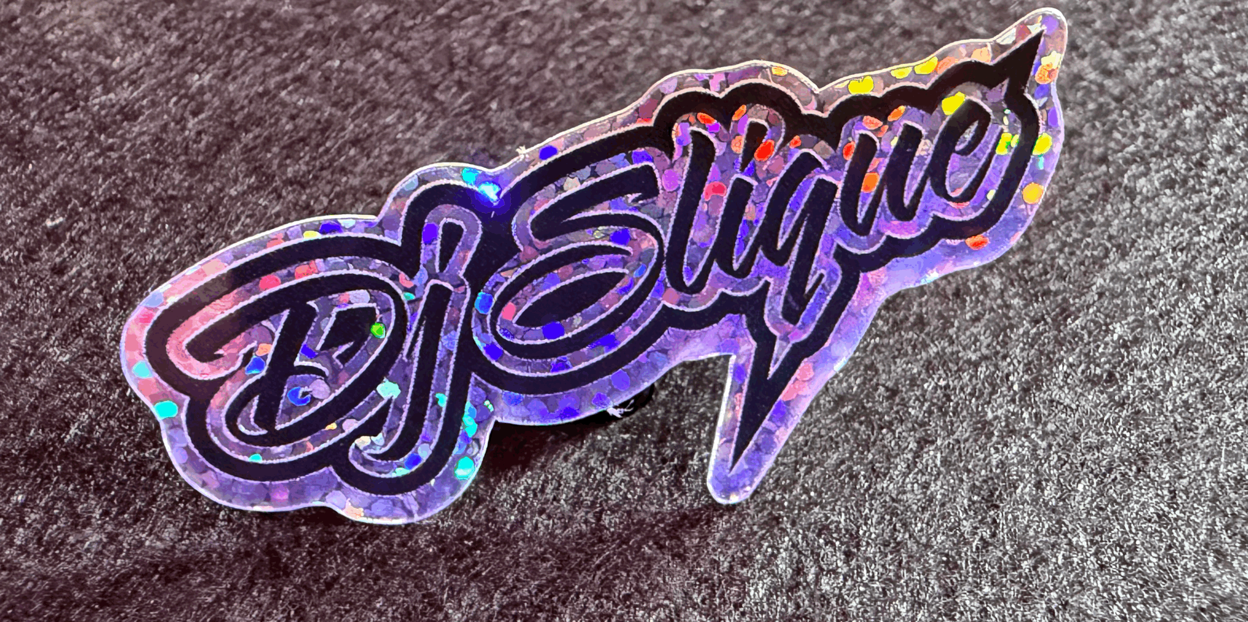 Dj Slique 2" Glitter Sticker