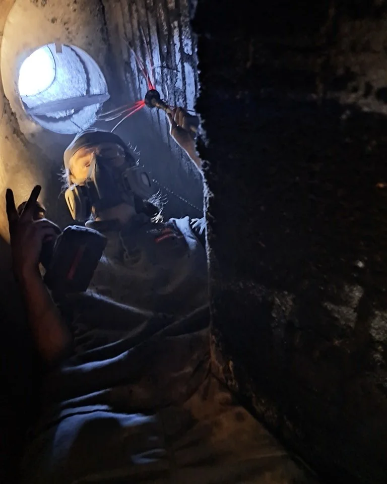 Our very own Zach is working to get this bad boy Santa approved. We know.....Halloween is first, but we get real busy starting in the next few weeks. We want every chimney to be Santa ready! Get on the schedule today for your cleaning and inspection.