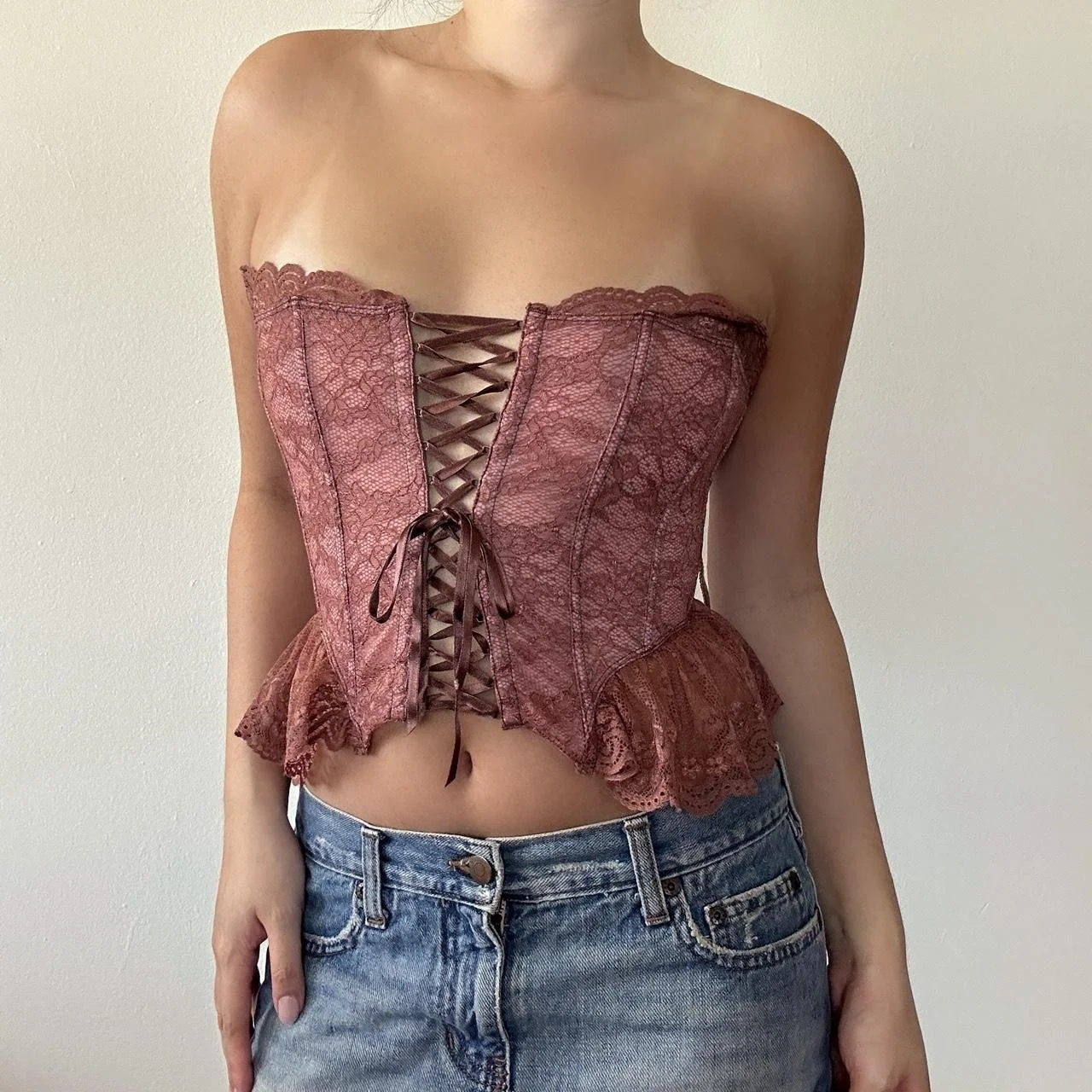 vintage victoria’s secret butterfly lace bustier