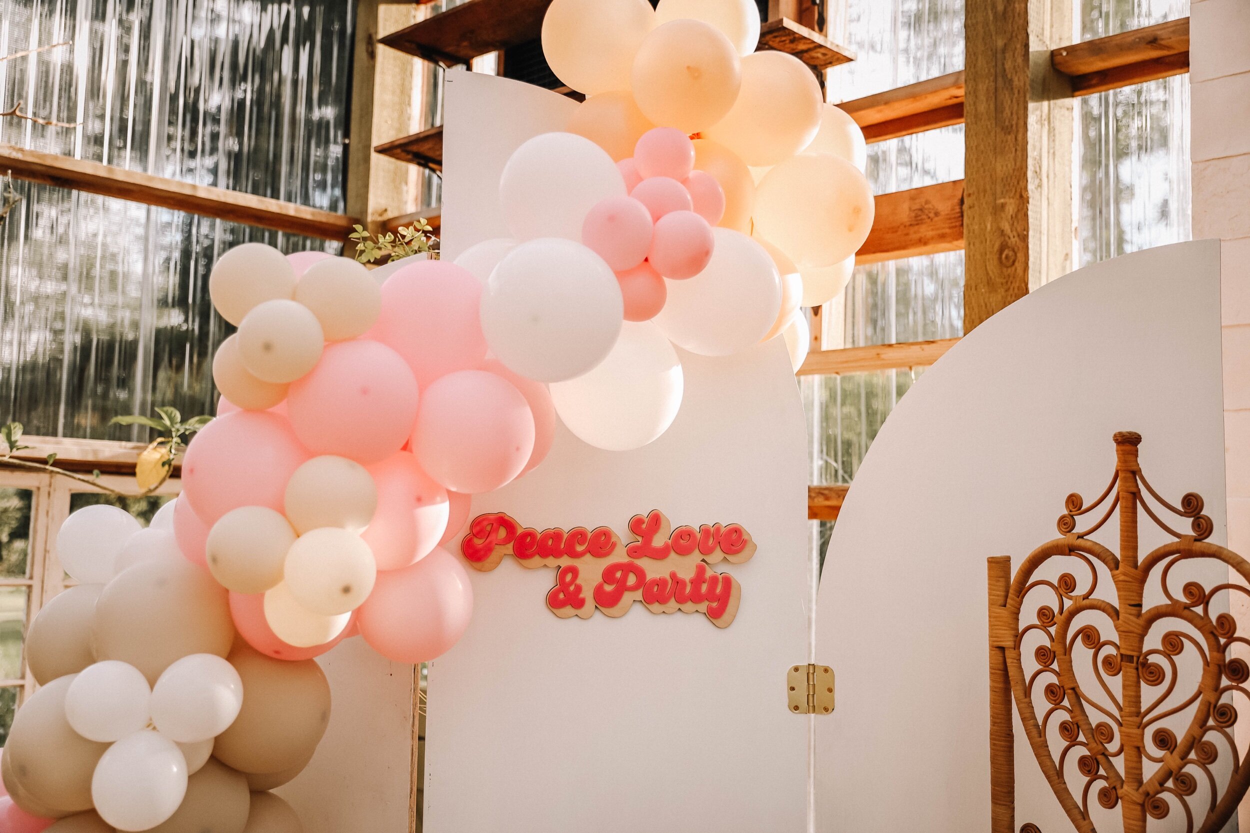 Peace love party sign