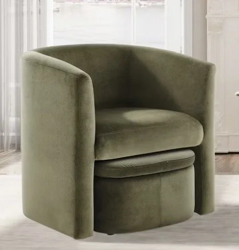 Olive barrel velvet chairs-NEW