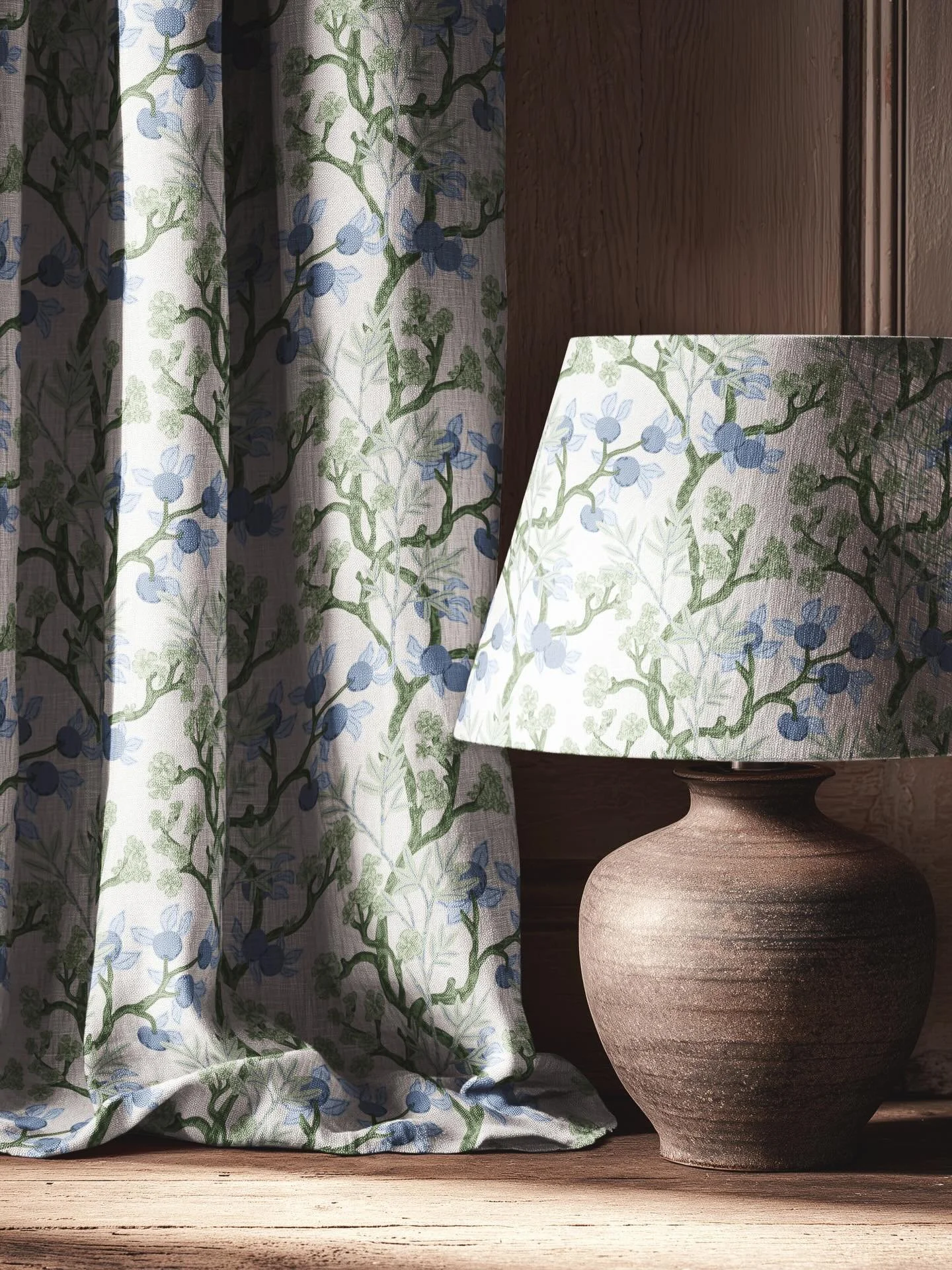 Check out my new blog post about pattern drenching (link in bio), explaining what it is and why it can feel surprisingly calming and grounding in a space. #patterndrenching #drenching #interiordecoration #lampshades #curtainsandmore