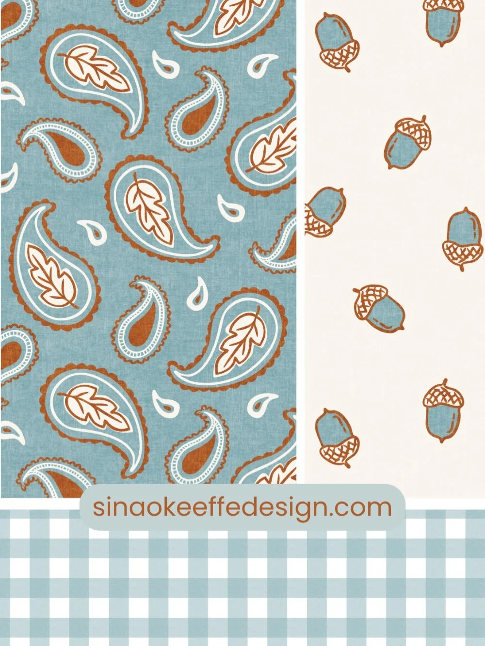 I just added this cozy little fall paisley and gingham collection on Spoonflower. My blue and brown love affair continues 🩵🤎 It&rsquo;s available in 30 different fabric types and I think works beautifully for pet accessories or other fun sewing pro