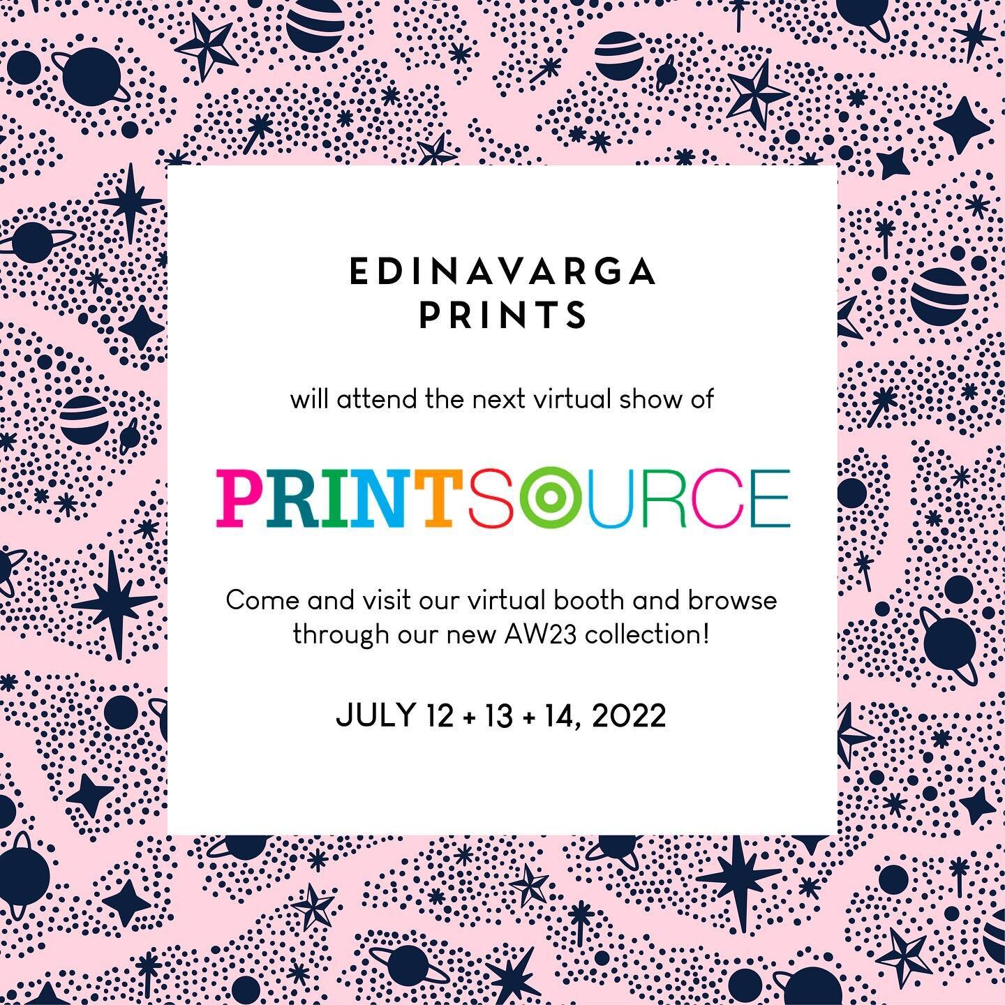 TOMORROW! 🤩🤩🤩

See you at PRINTSOURCE! 🥳

We are going to join to the online event of @printsourceofficial!

The next virtual show takes place from July 12th till July 14th. We will present there many new beautiful designs! 🥰

If you would like 