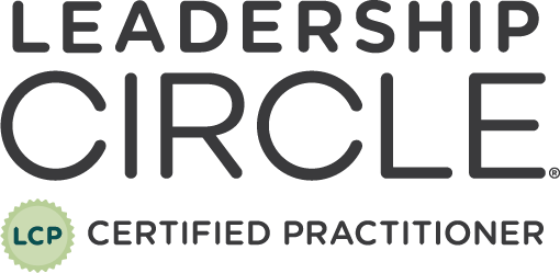 Leadership Circle Certified Practitioner logo with black text and green seal.