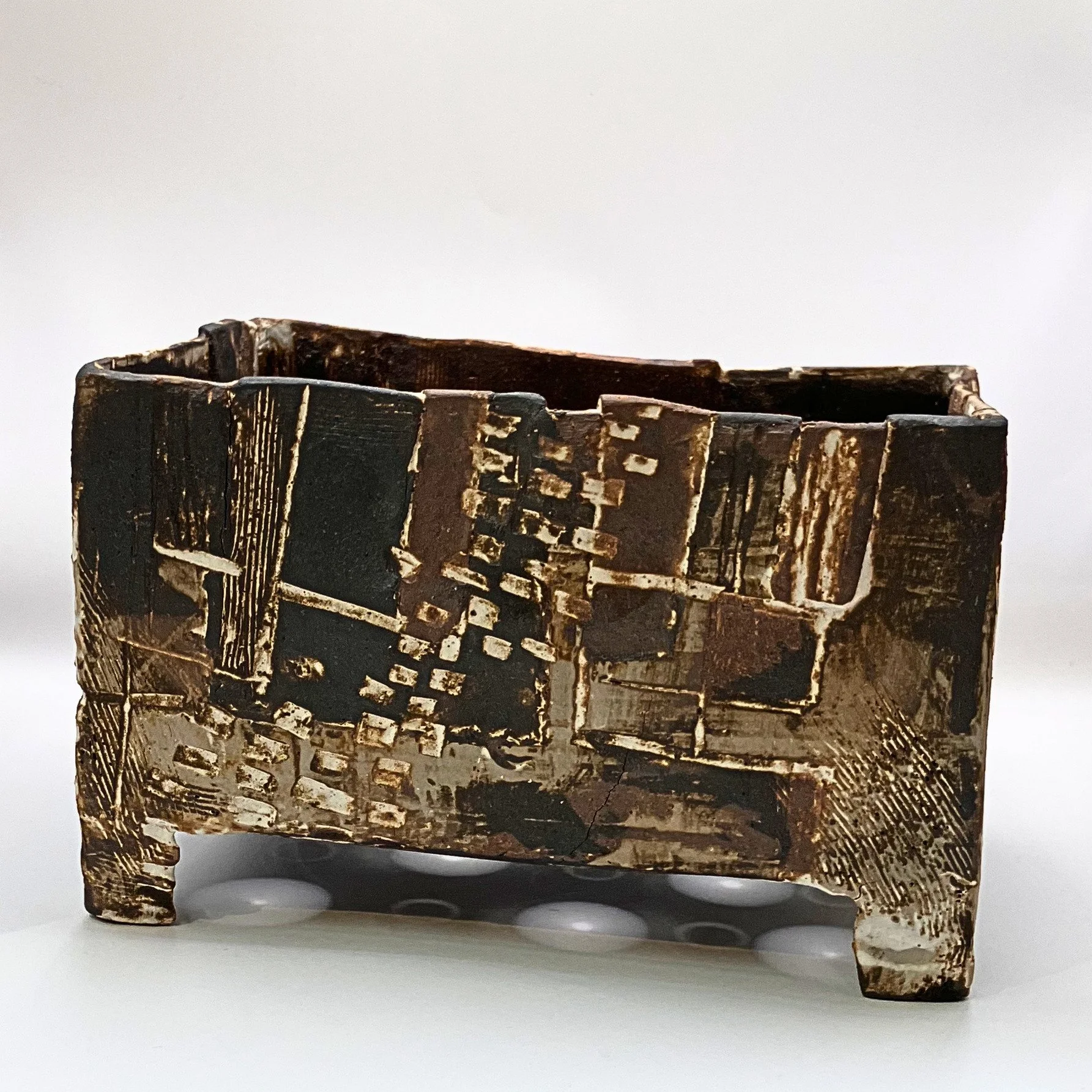 Cityscape, Contemporary Rectangular Bonsai Pot, III