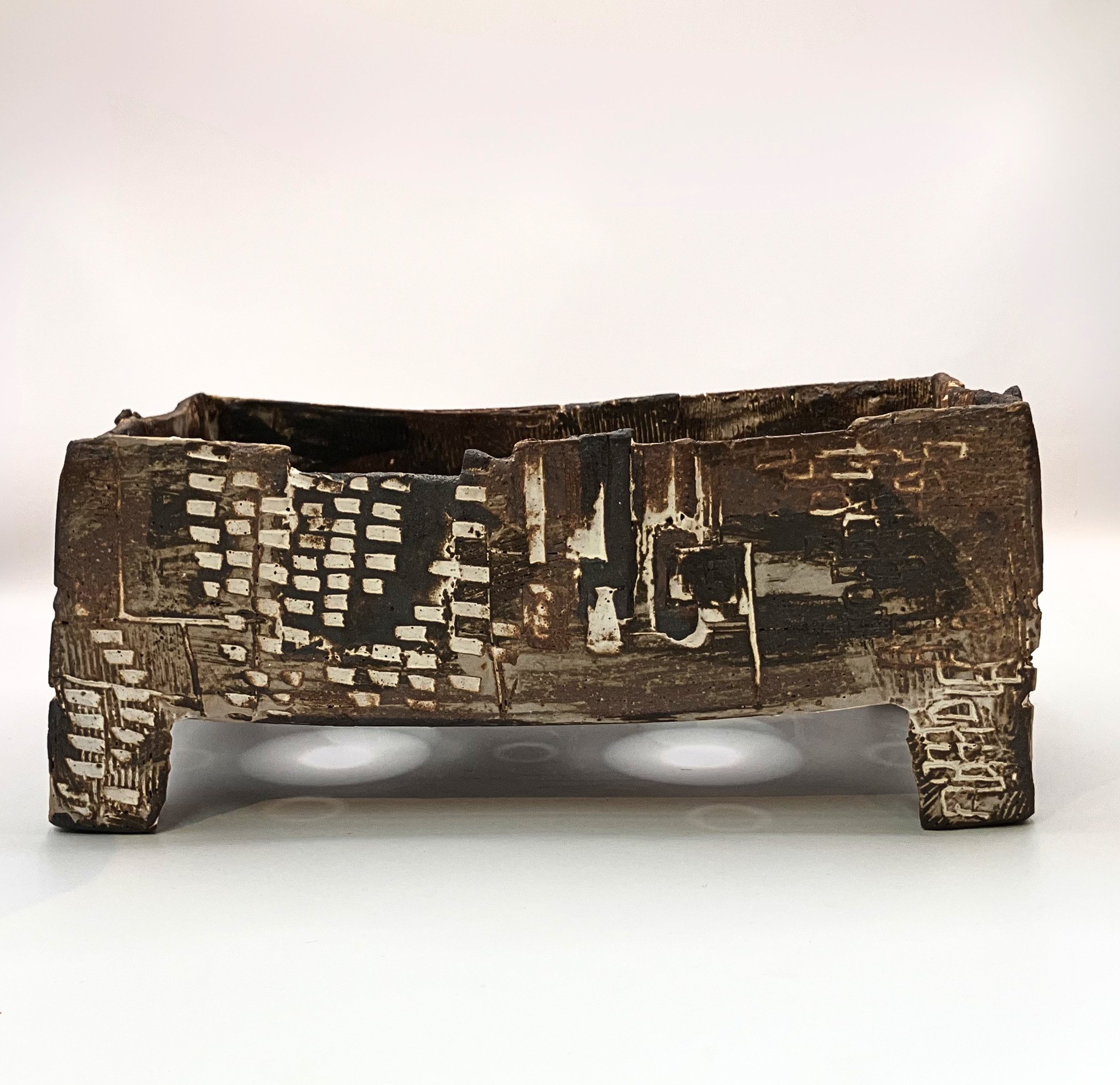 Cityscape, Contemporary Rectangular Bonsai Pot, V