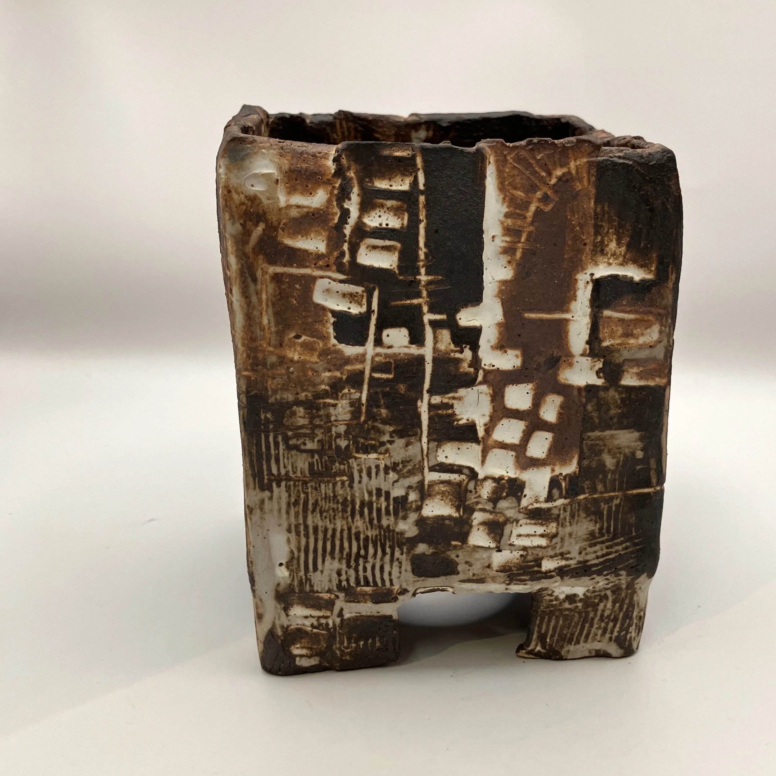 Cityscape, Contemporary Small Square Bonsai or Succulent Pot, I