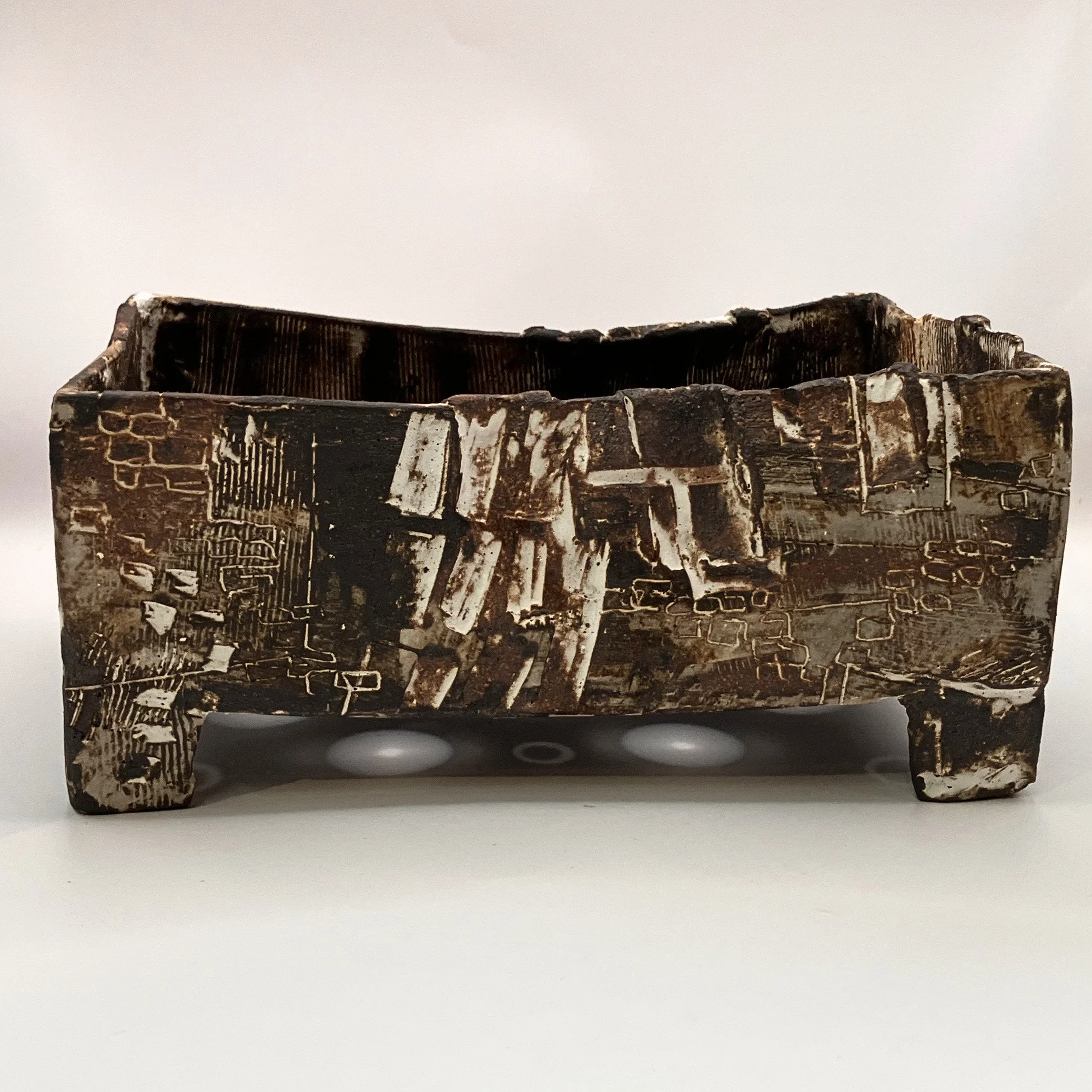 Cityscape, Contemporary Rectangular Bonsai Pot, III