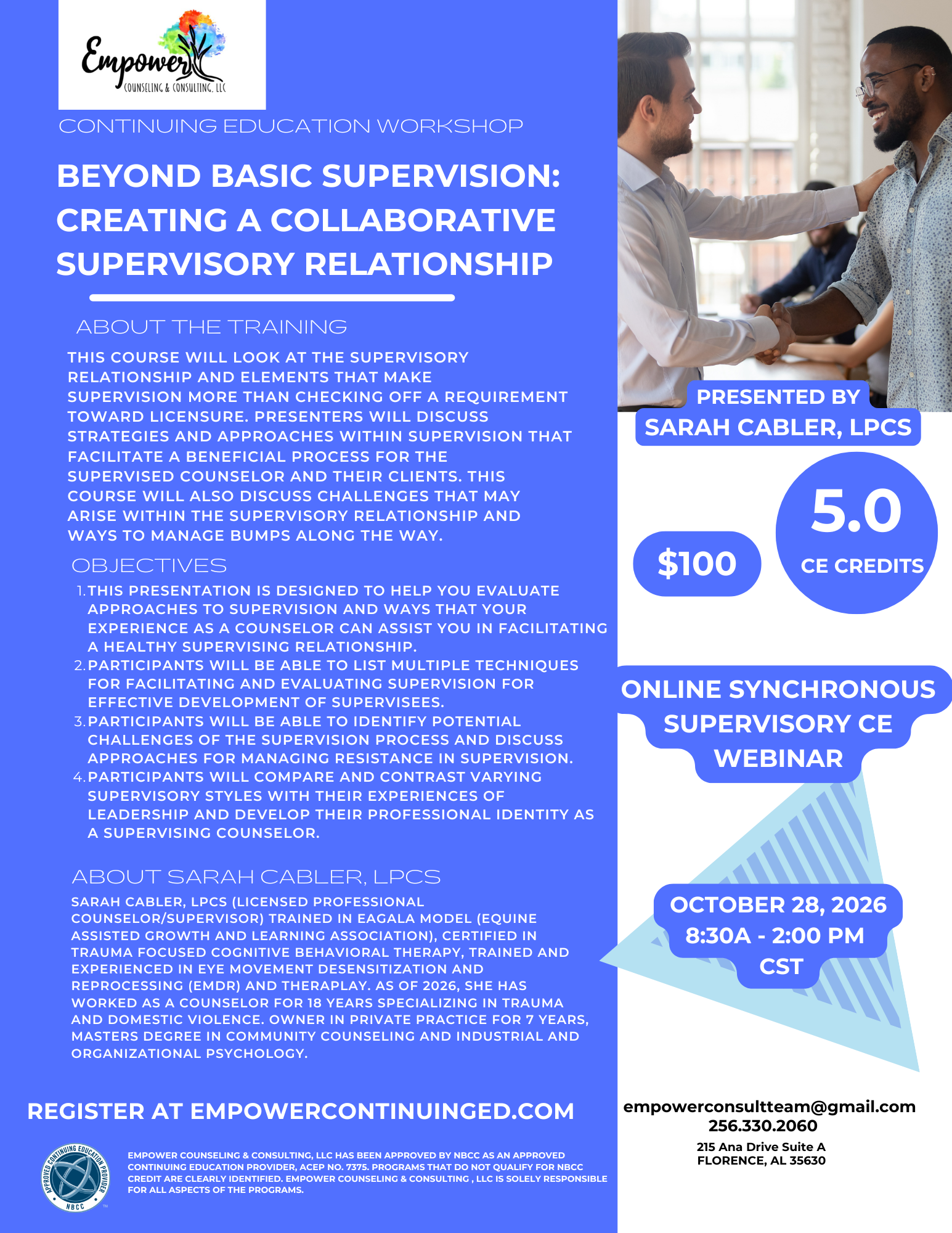 Beyond Basic Supervision: Creating a Collaborative Supervisory Relationship | October 28, 2026