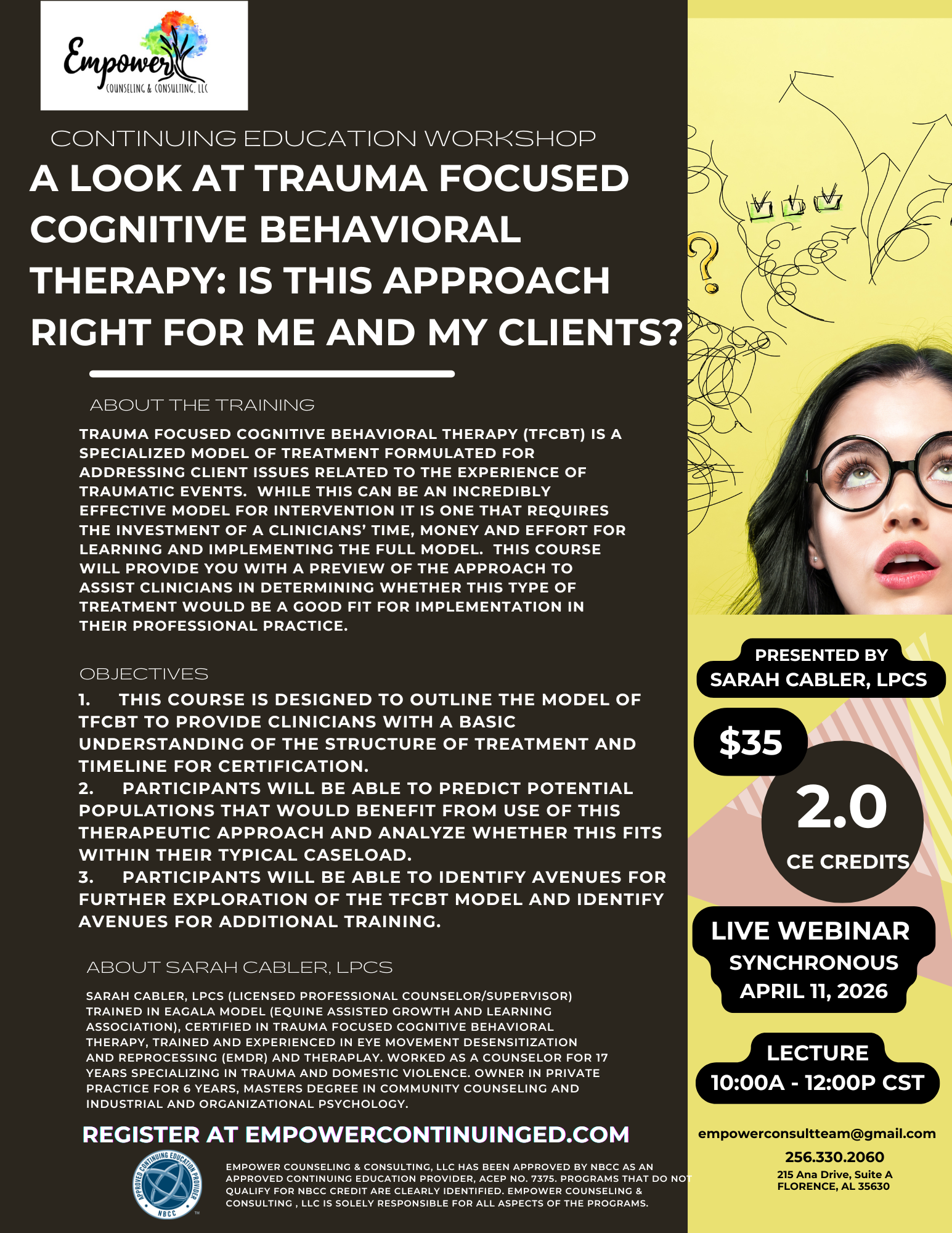 A look at Trauma Focused Cognitive Behavioral Therapy April 11, 2026 Flyer.png