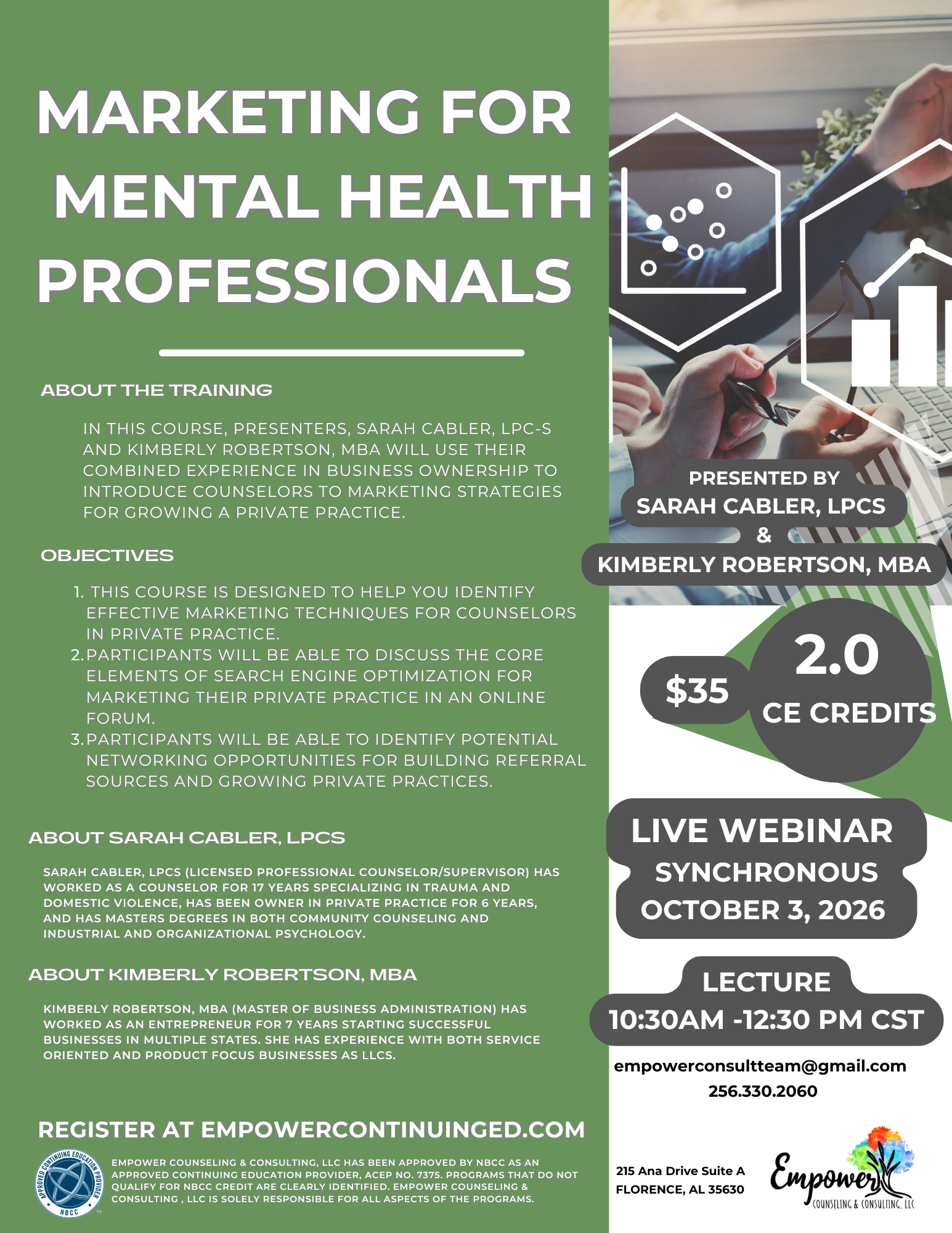 Marketing for Mental Health Professionals | October 3, 2026