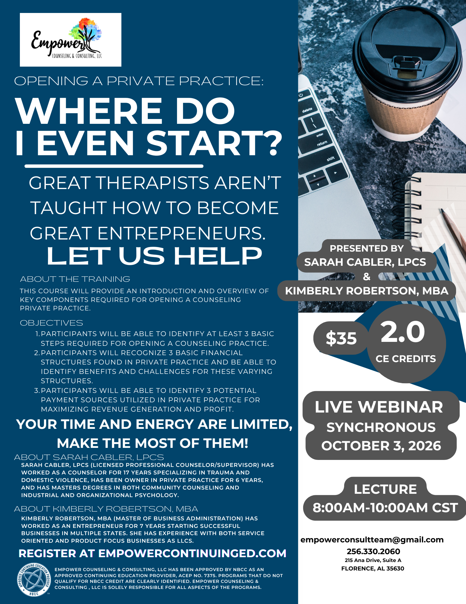 Opening a Private Practice: Where Do I Even Start? | October 3, 2026