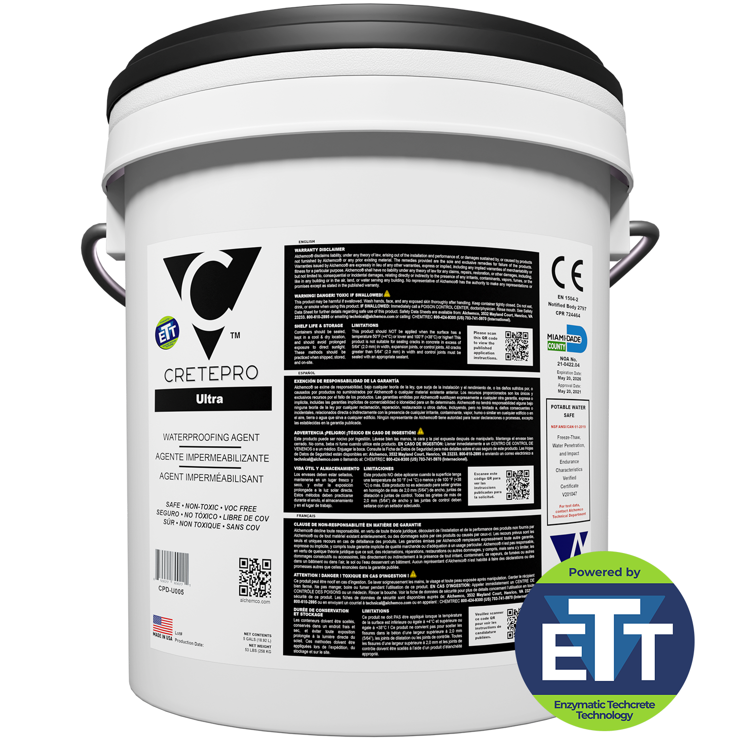 Pail of CretePRO Ultra