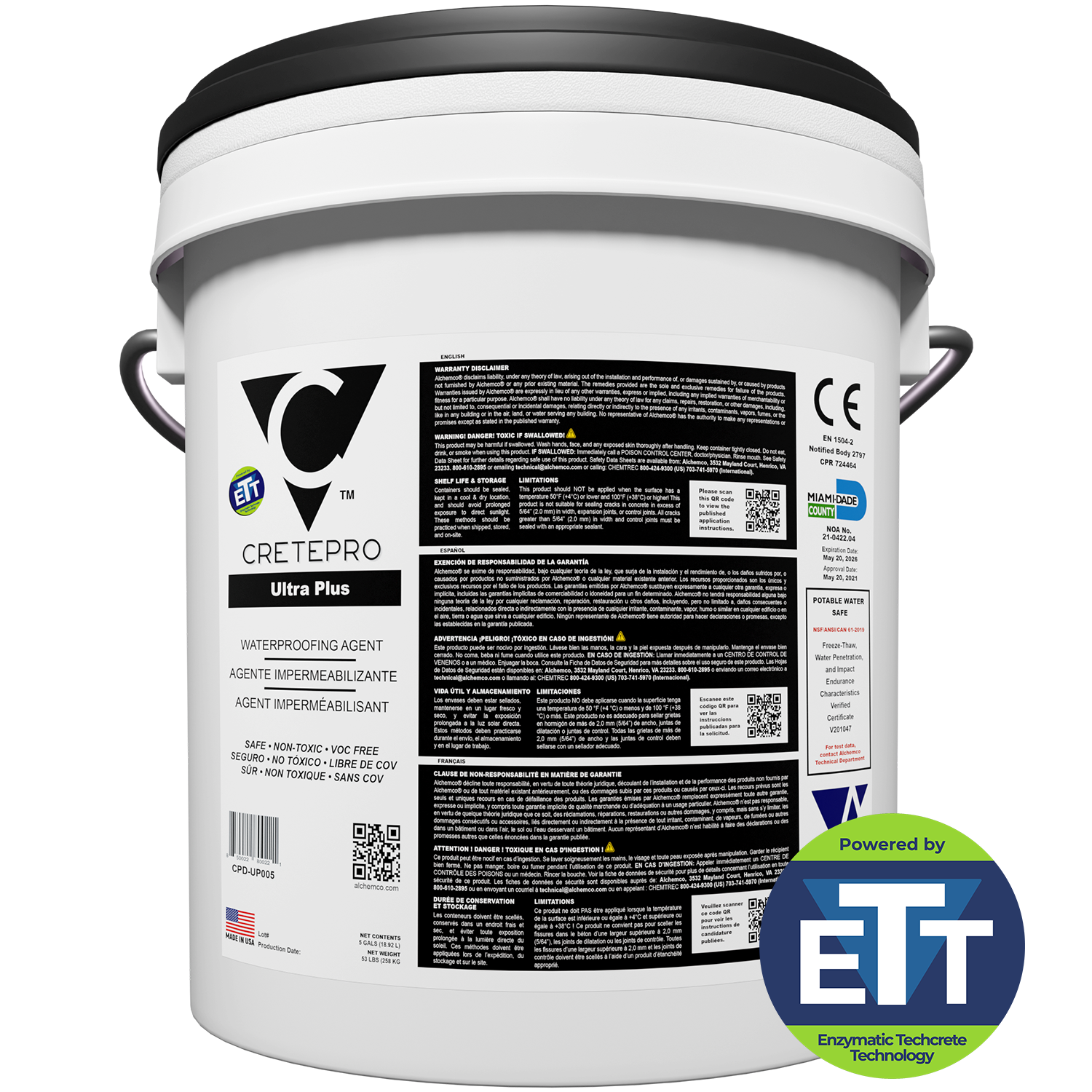 Pail of CretePRO Ultra Plus