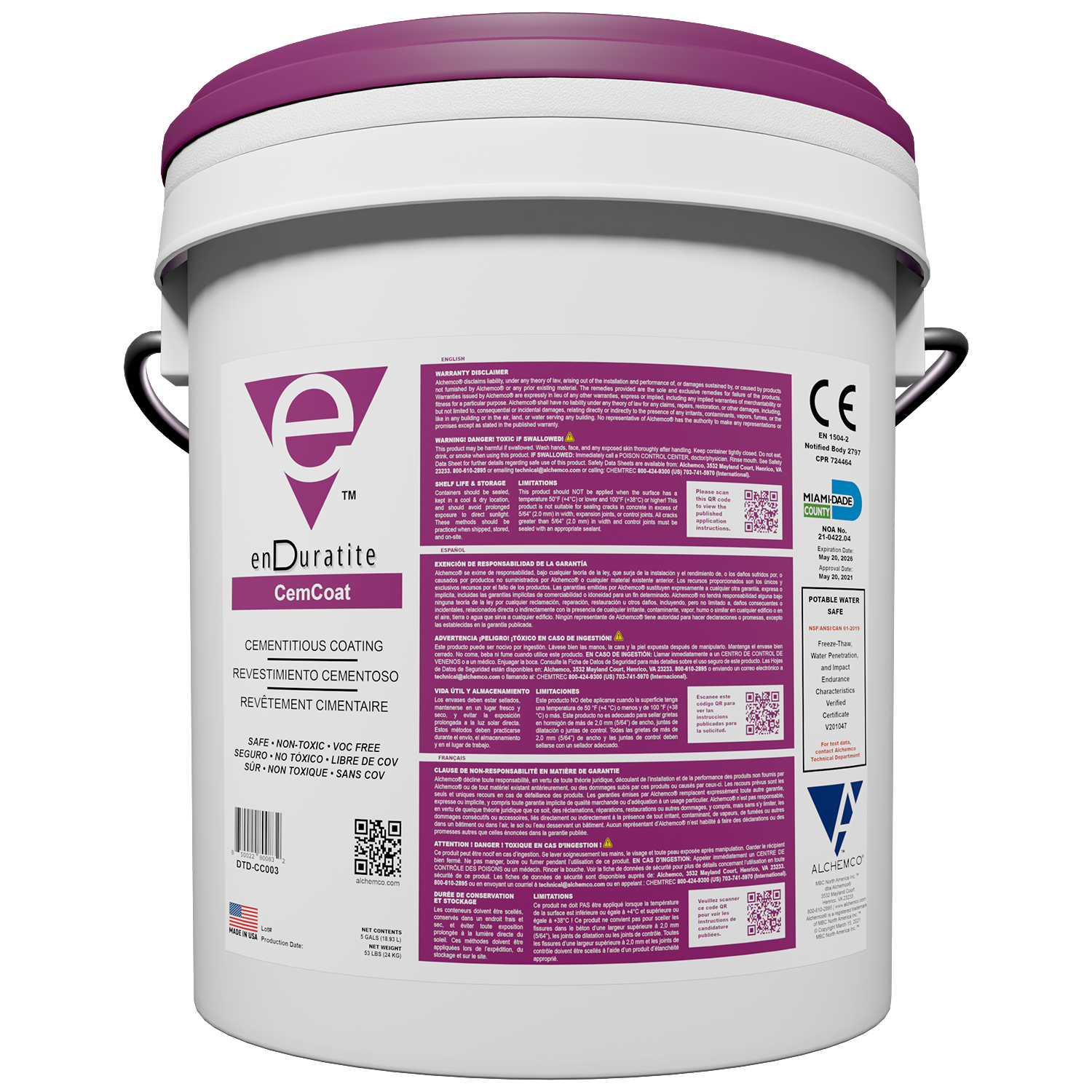 enDuratite CemCoat Pail