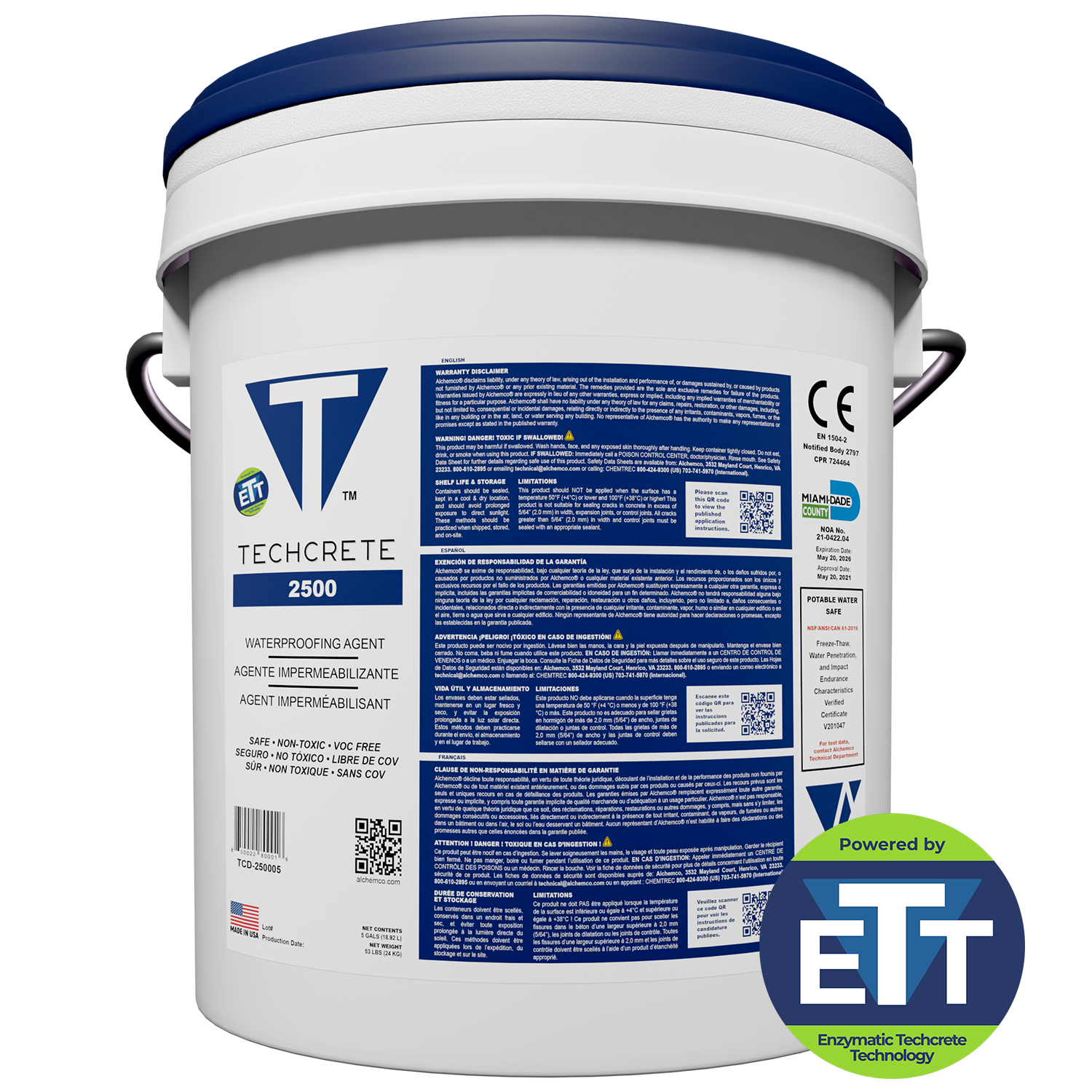 Pail of TechCrete 2500