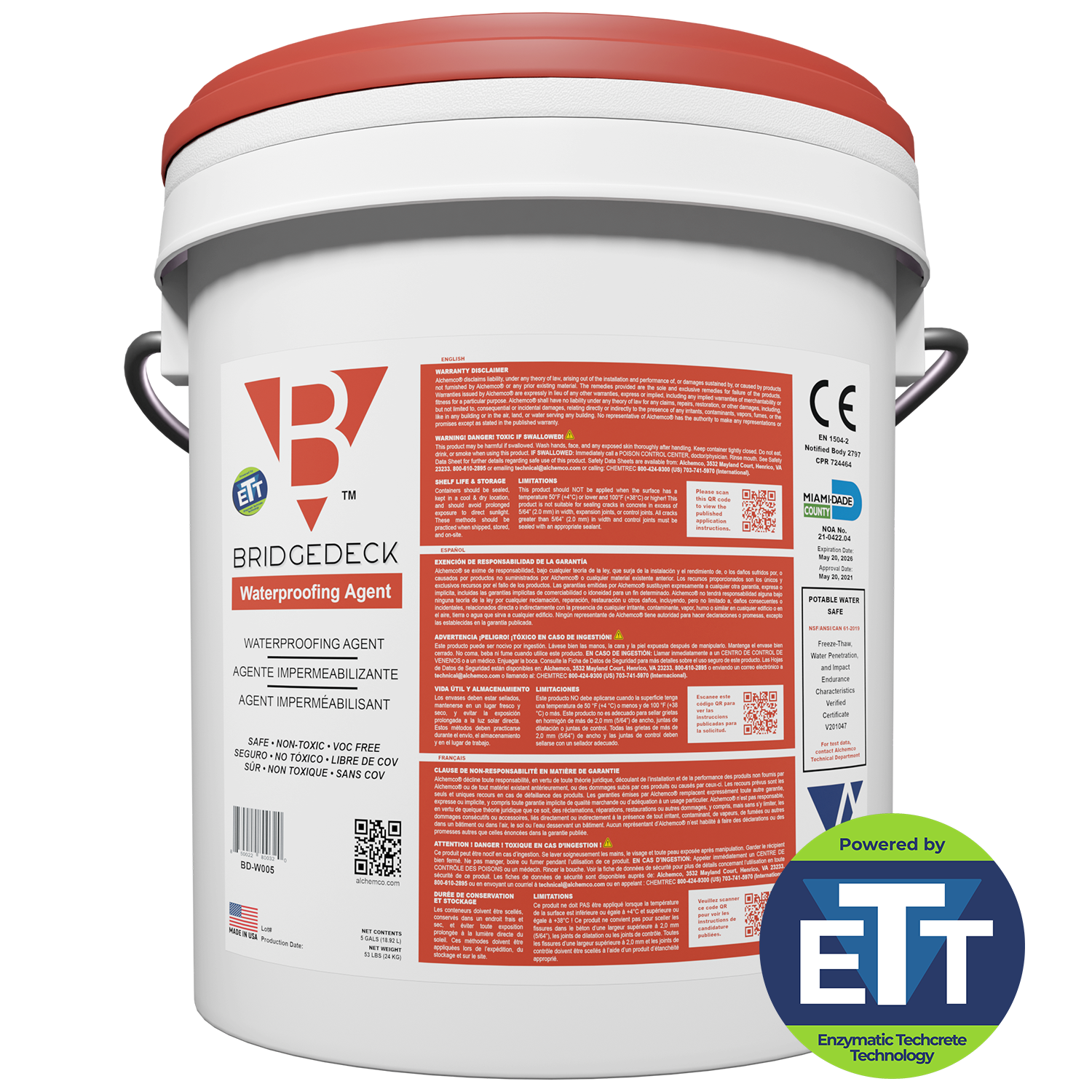 Pail of BridgeDeck Waterproofing Agent