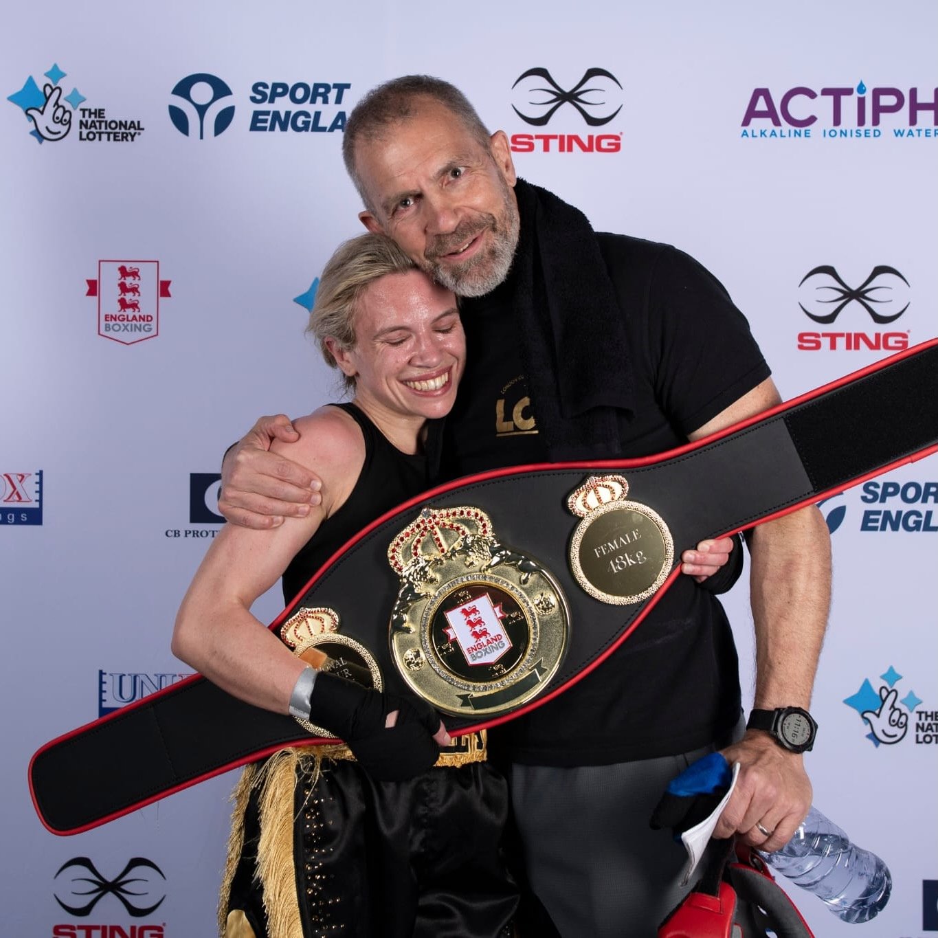 Ella and Lodgie with her hard-earned National Champiionship belt