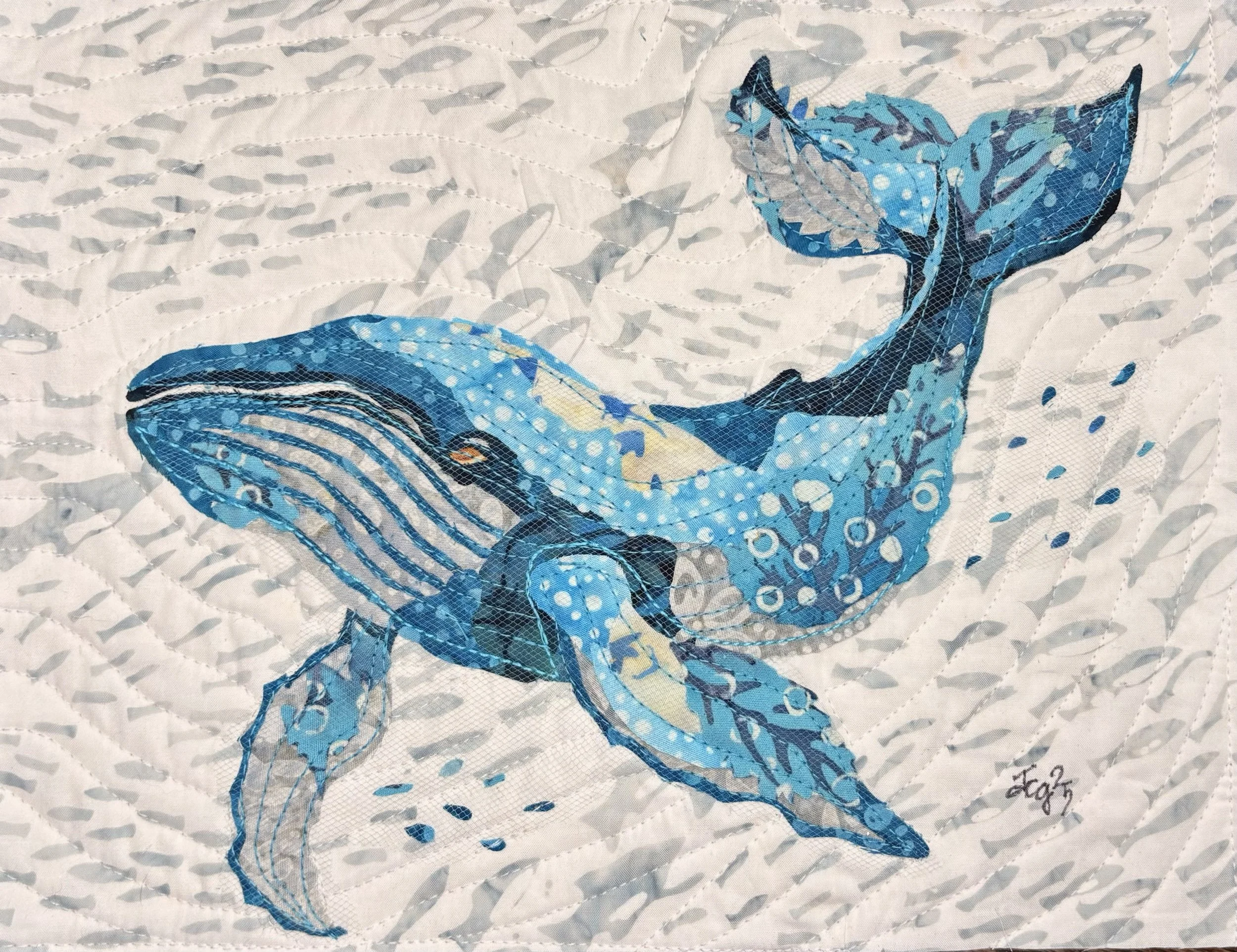 Bogart (Humpback Whale), 2025. 14 x 11 inches; shadow box framed. $165