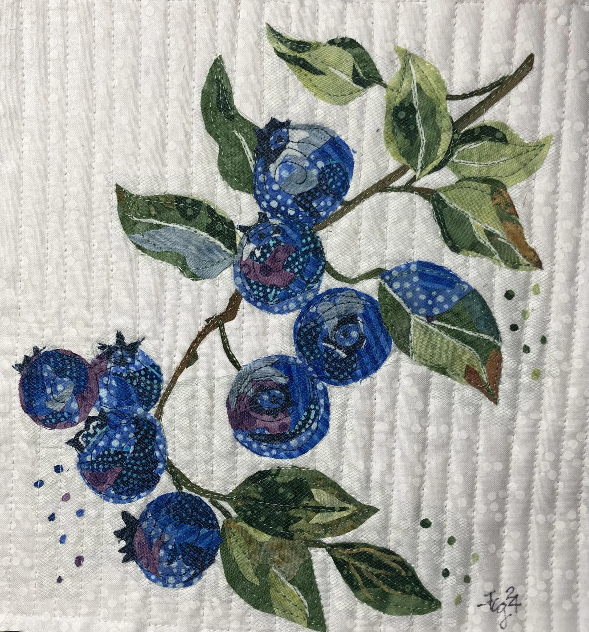 Maine's Berries, 2024 and ongoing. 9 x 9 inches; shadow box framed. SOLD