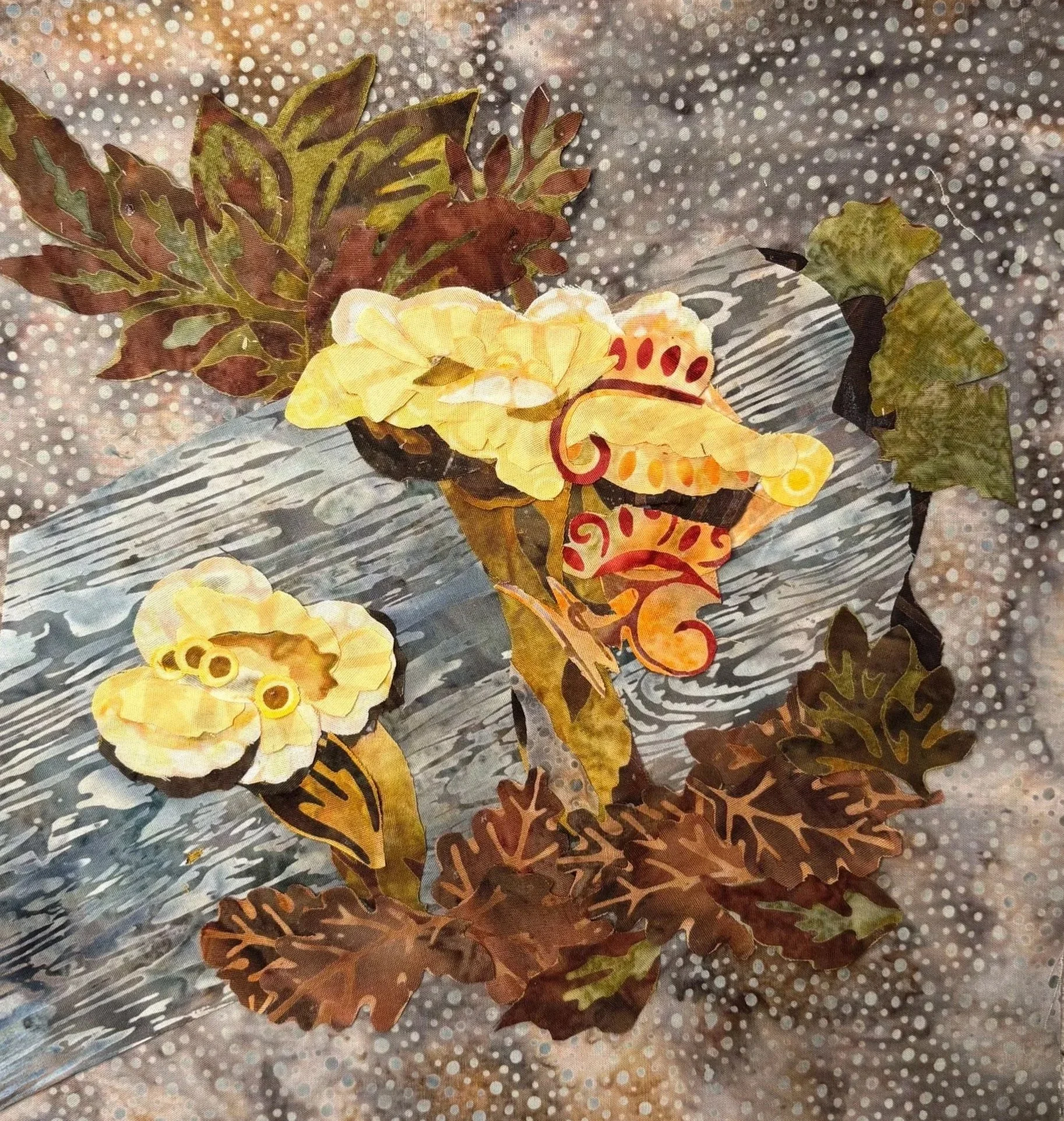 Chanterelle Mushrooms, 2025. 9 x 9 inches; shadow box framed. $130