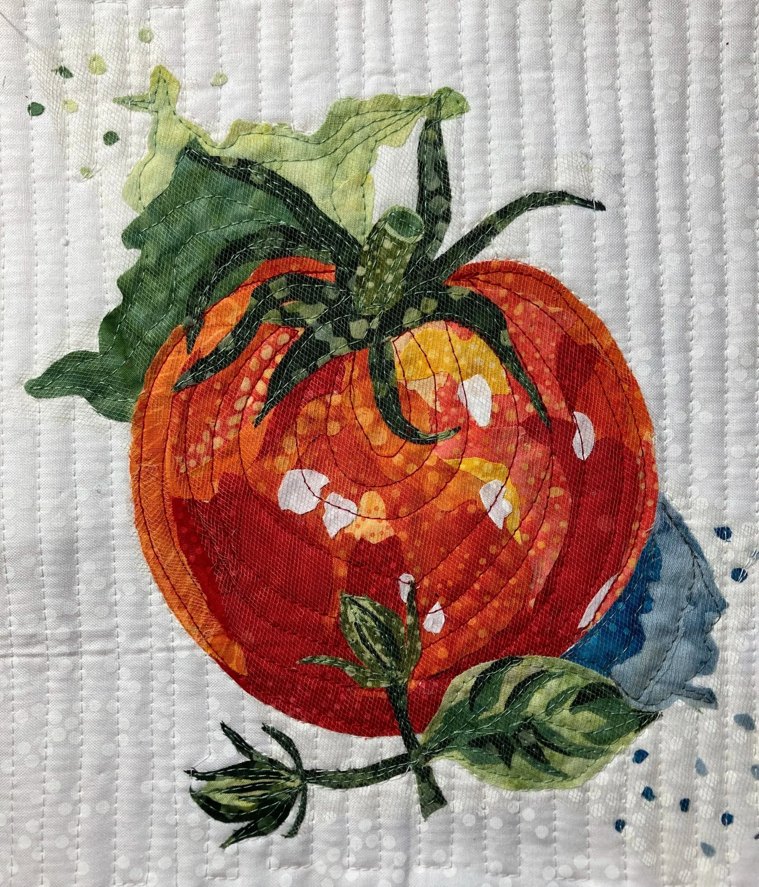 First Tomato, 2024. 9 x 9 inches; shadow box framed. SOLD