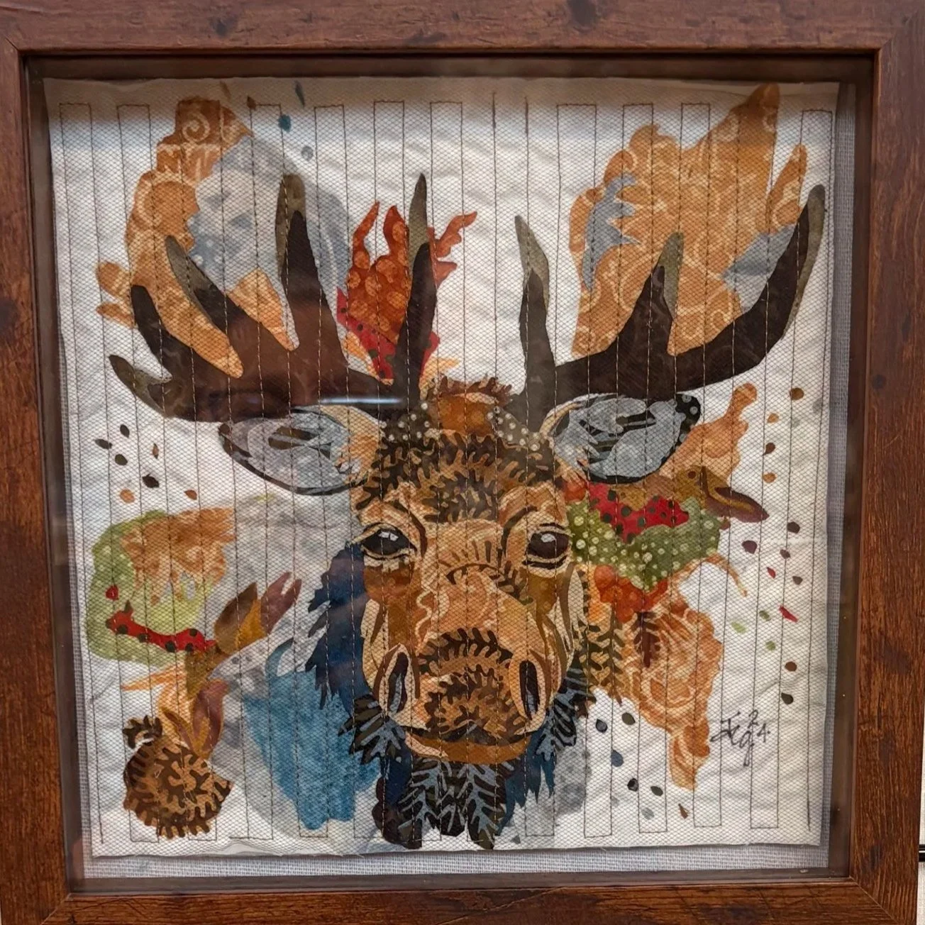 Maine Moose, 2025. 9 x 9 inches; shadow box framed. SOLD