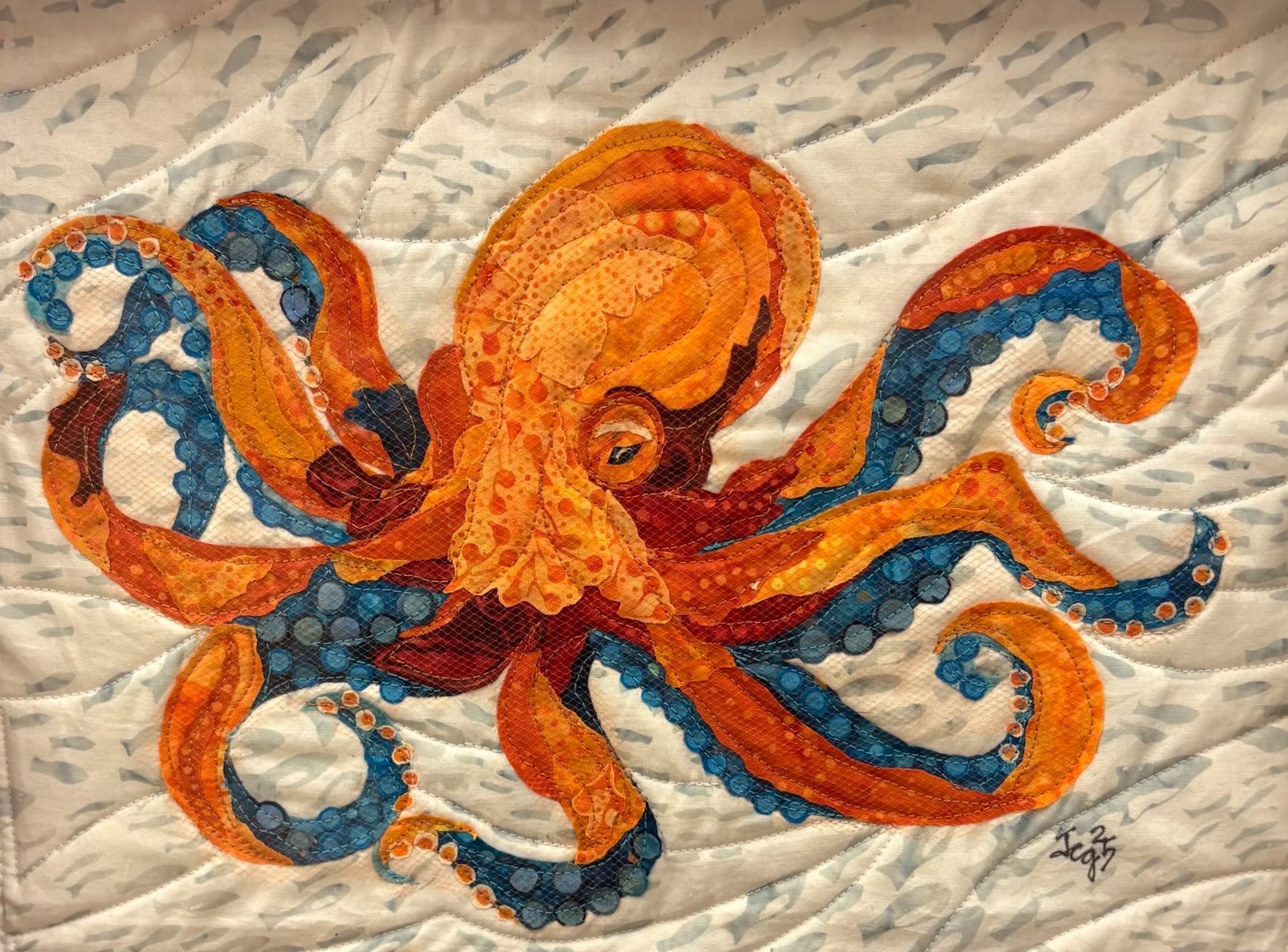 Psychedelic Octopus, 2025. 14 x 11 inches; shadow box framed. SOLD