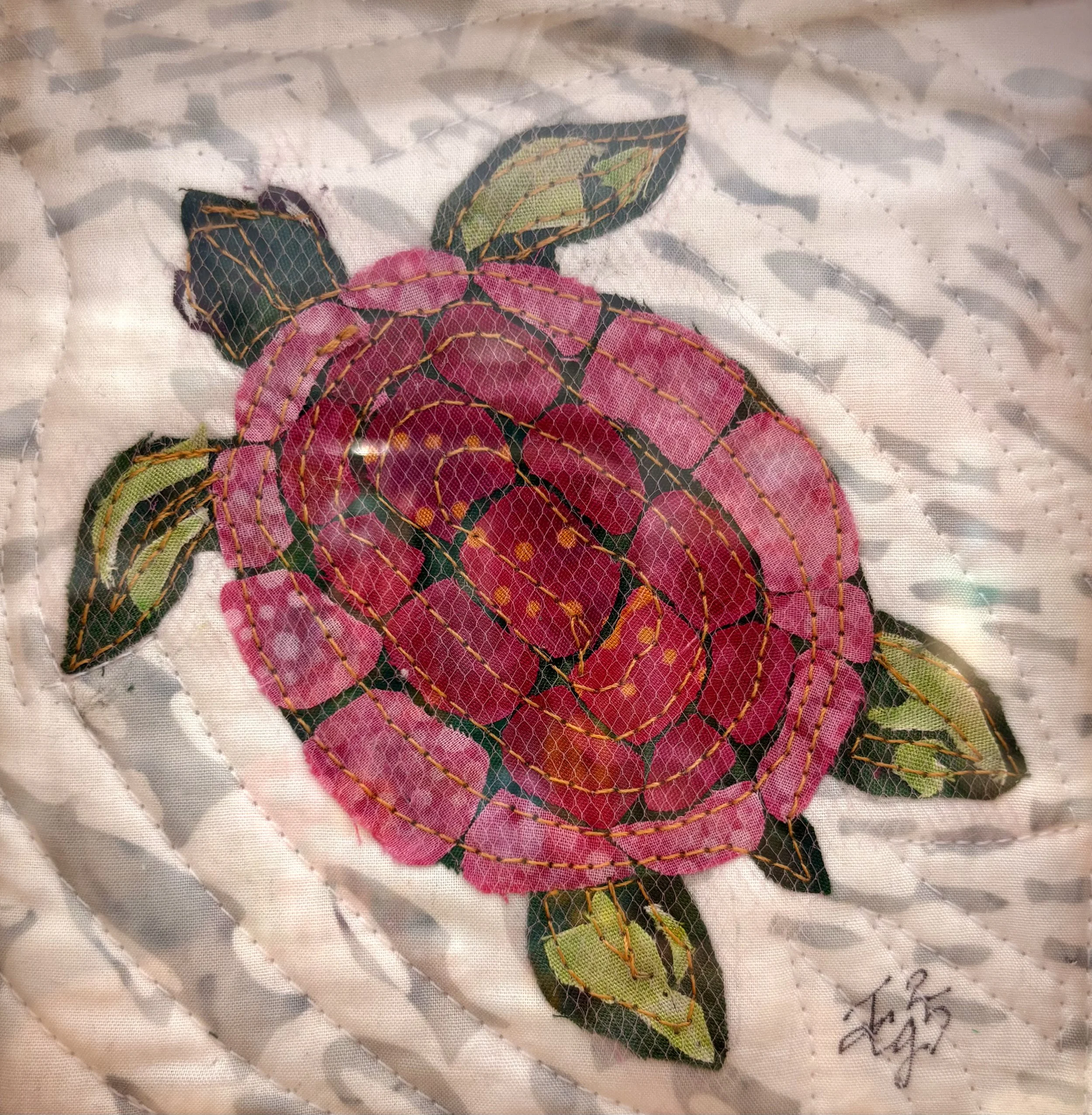 Raspberry Turtle, 2025. 5 x 5 inches. SOLD