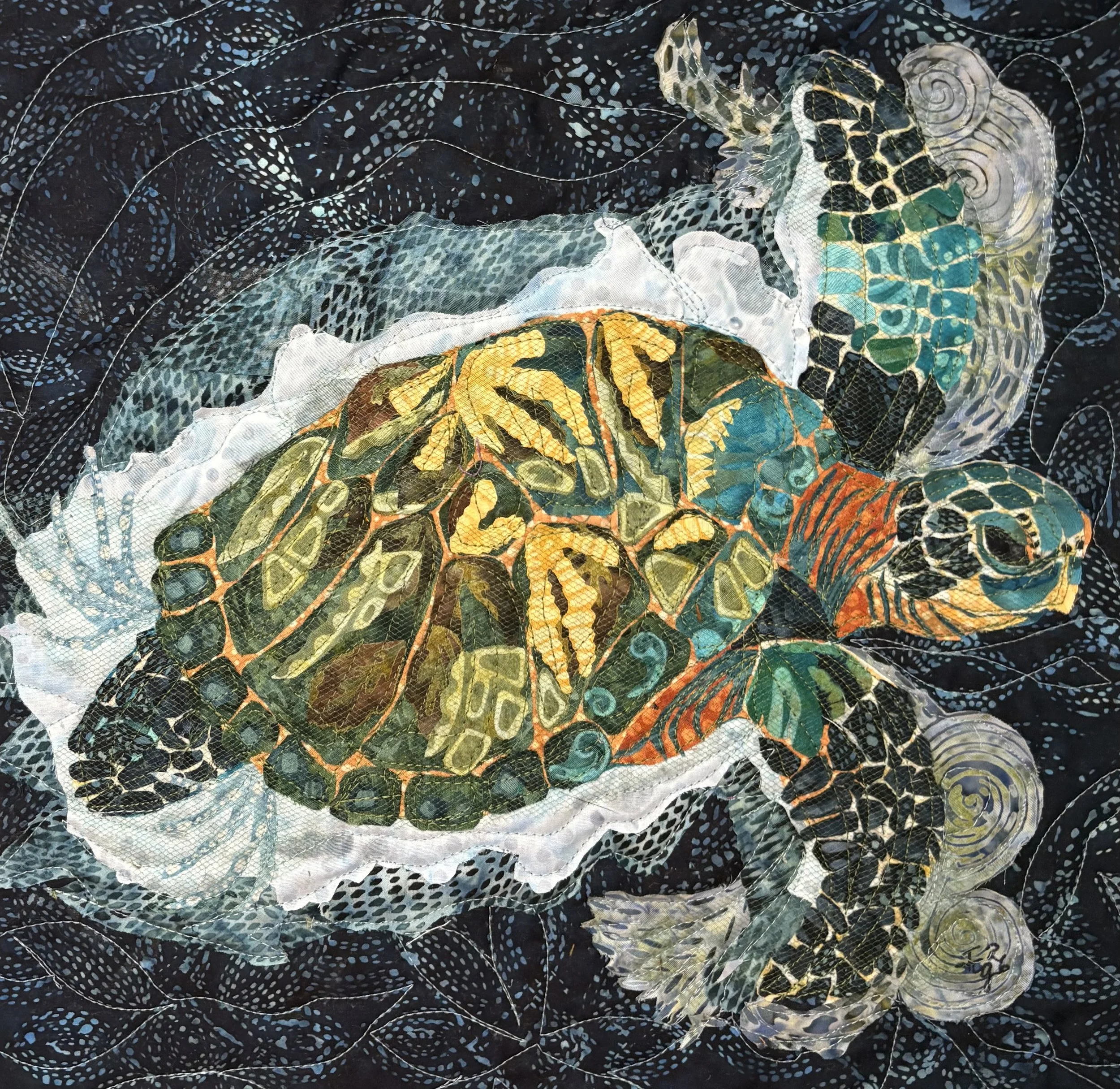Sea Turtle. 2026. 12" x 12". Commission