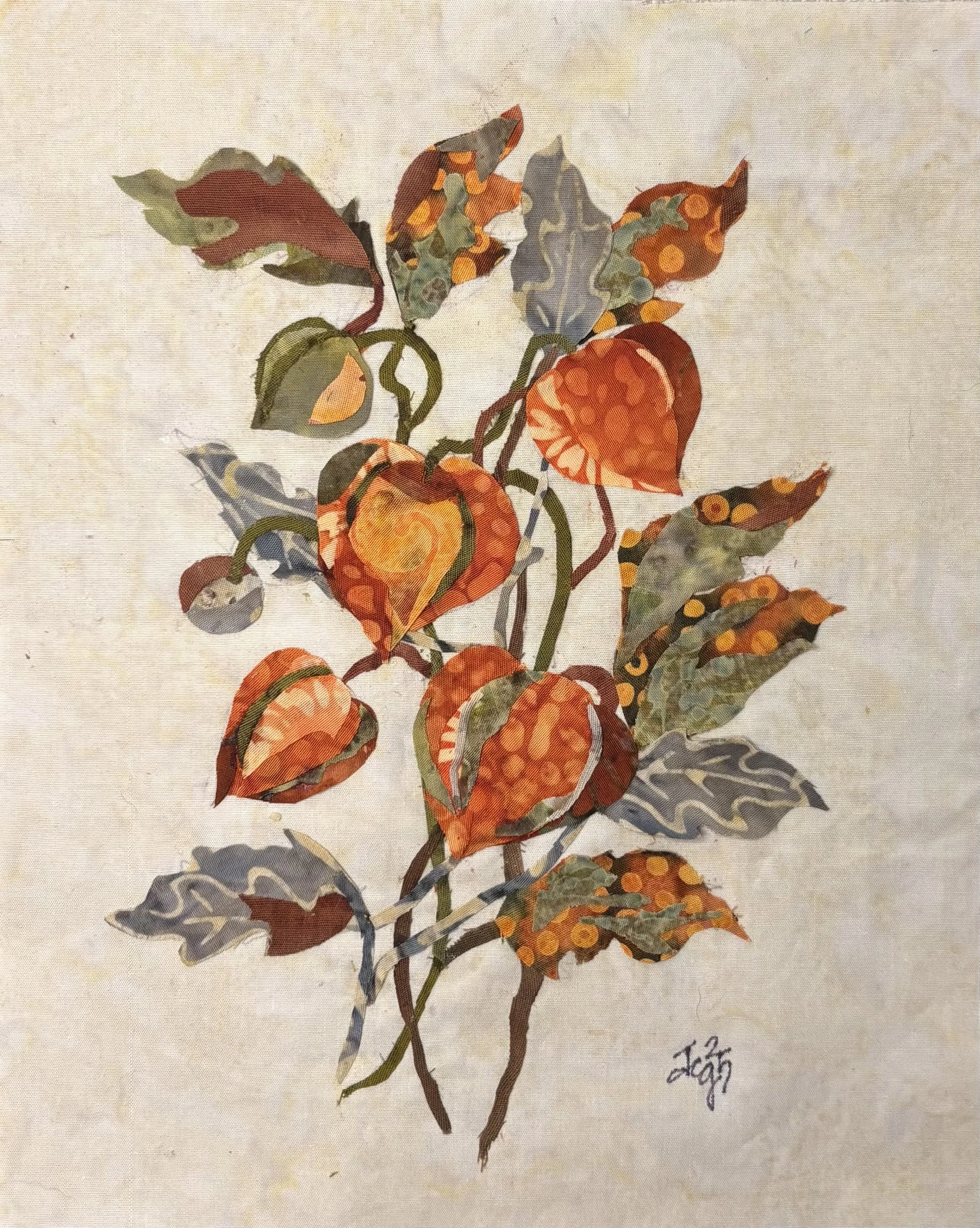 Chinese Lanterns, 2025. 7 x 9 inches; floating frame. SOLD